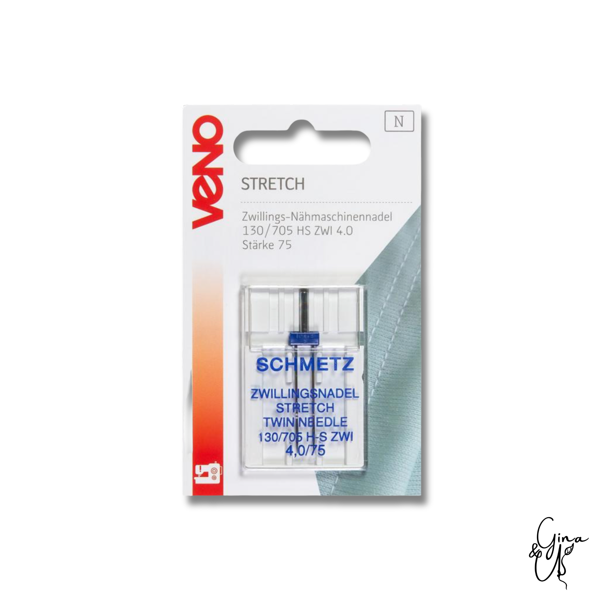 Schmetz Zwillings-Nähmaschinennadel 130/705 Stretch 75/4.0 mm