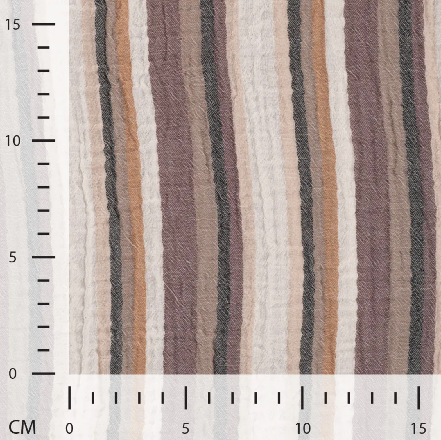 Musselin Streifen Sand Hellbraun Maßstab