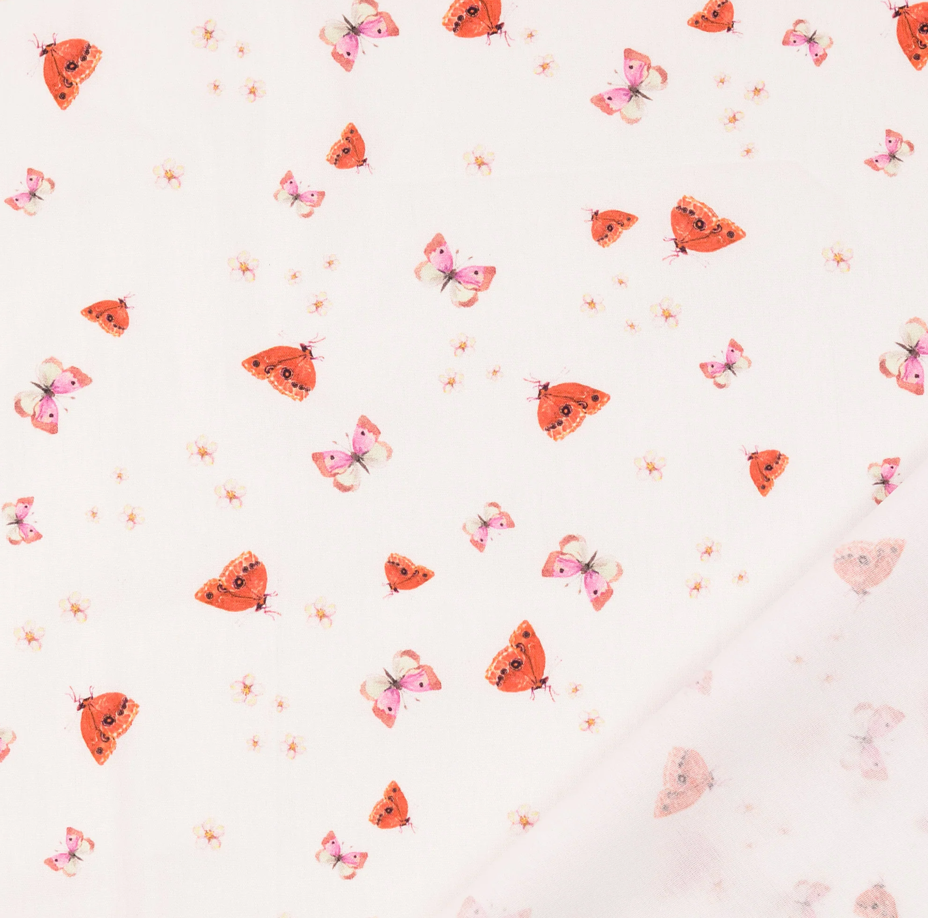 Popeline Baumwolle mit Schmetterlingen