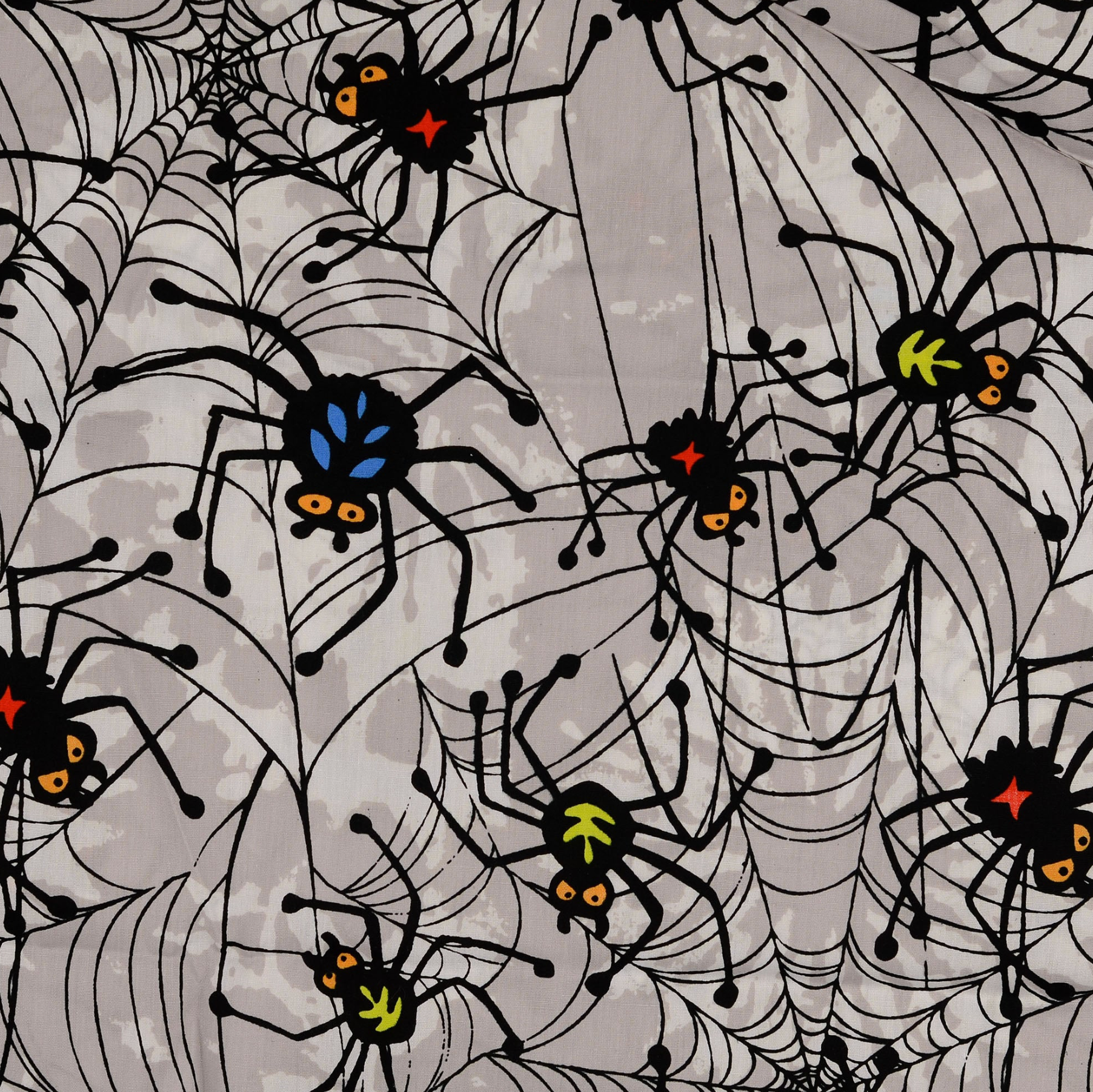 Popeline Halloween Baumwoll Stoff mit Spinne