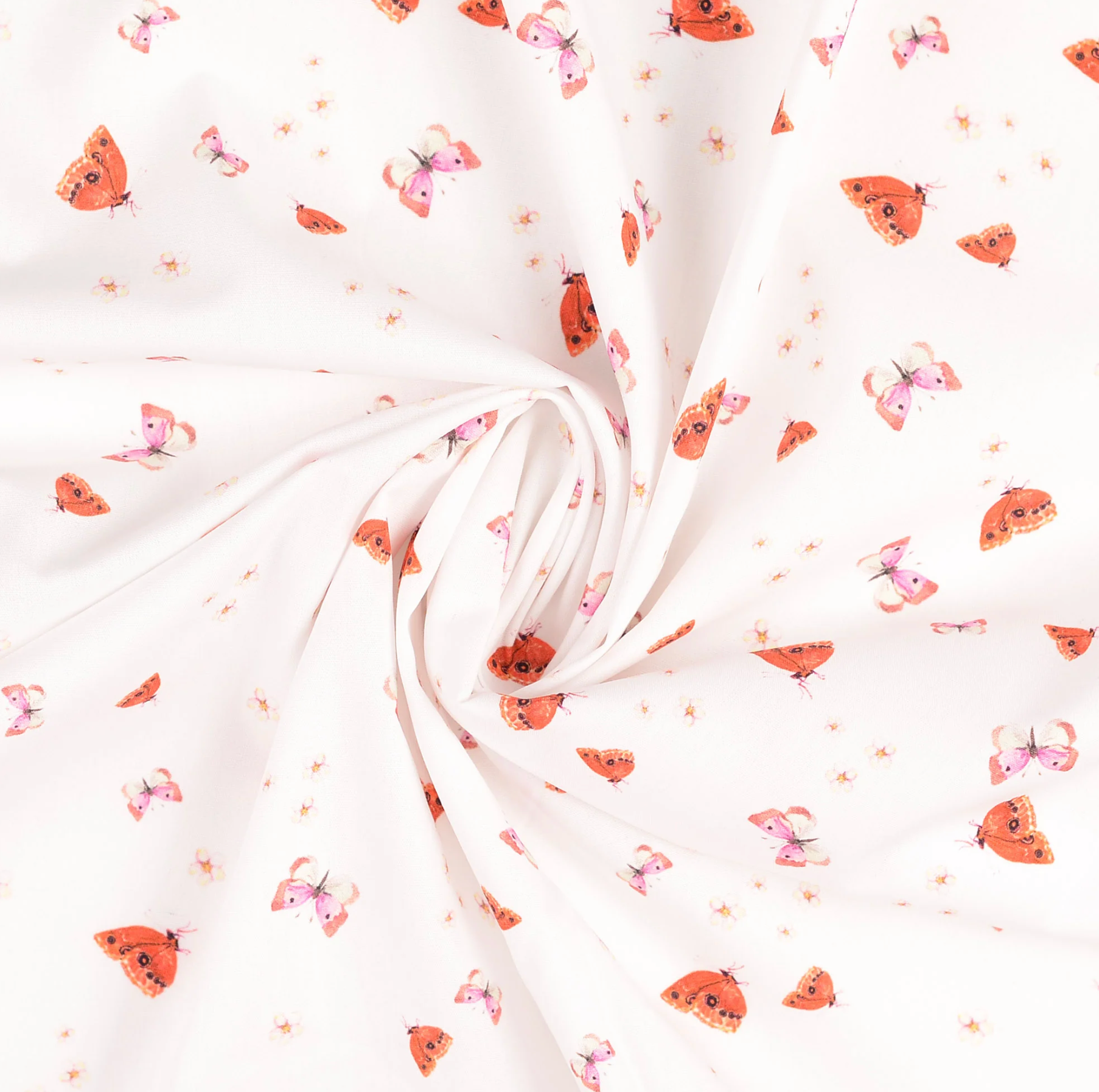 Popeline zarter Baumwollstoff für Deko oder Kleidung mit Schmetterlingsmuster