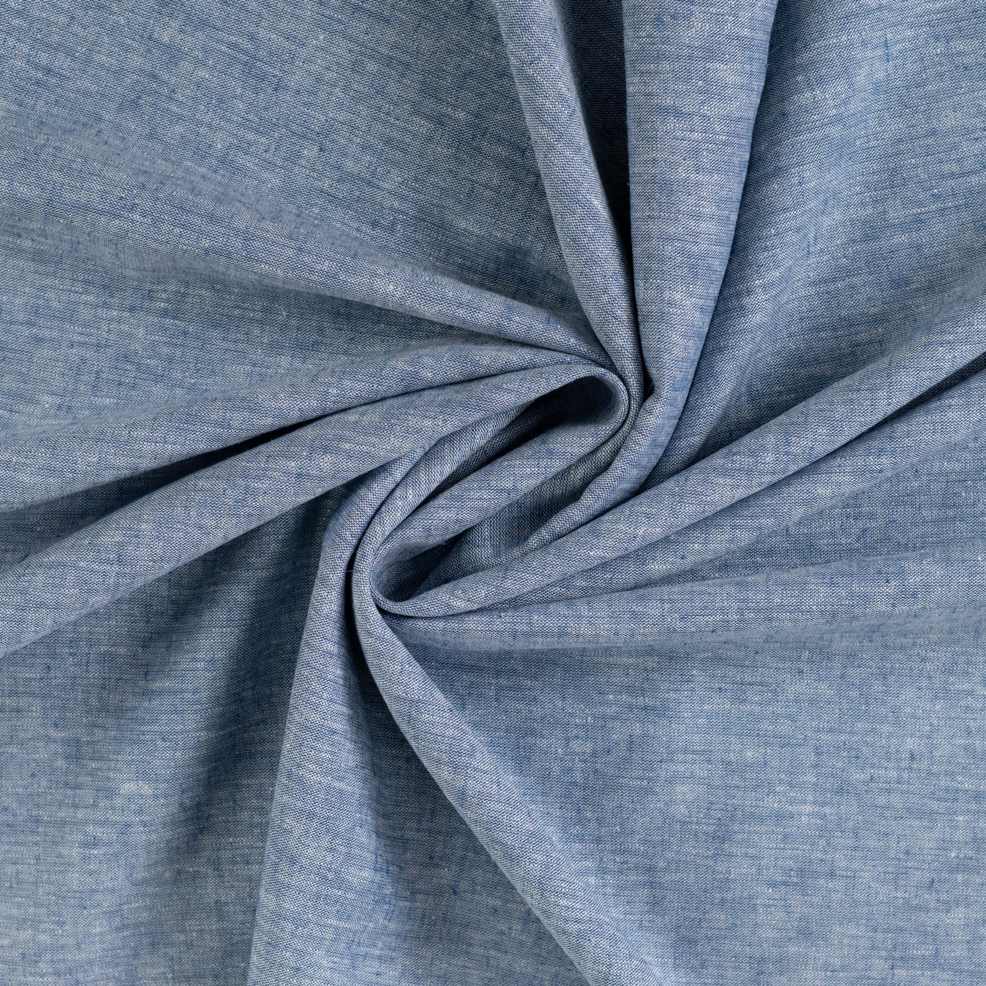 Leinen Baumwollstoff "blau meliert" Qjutie206