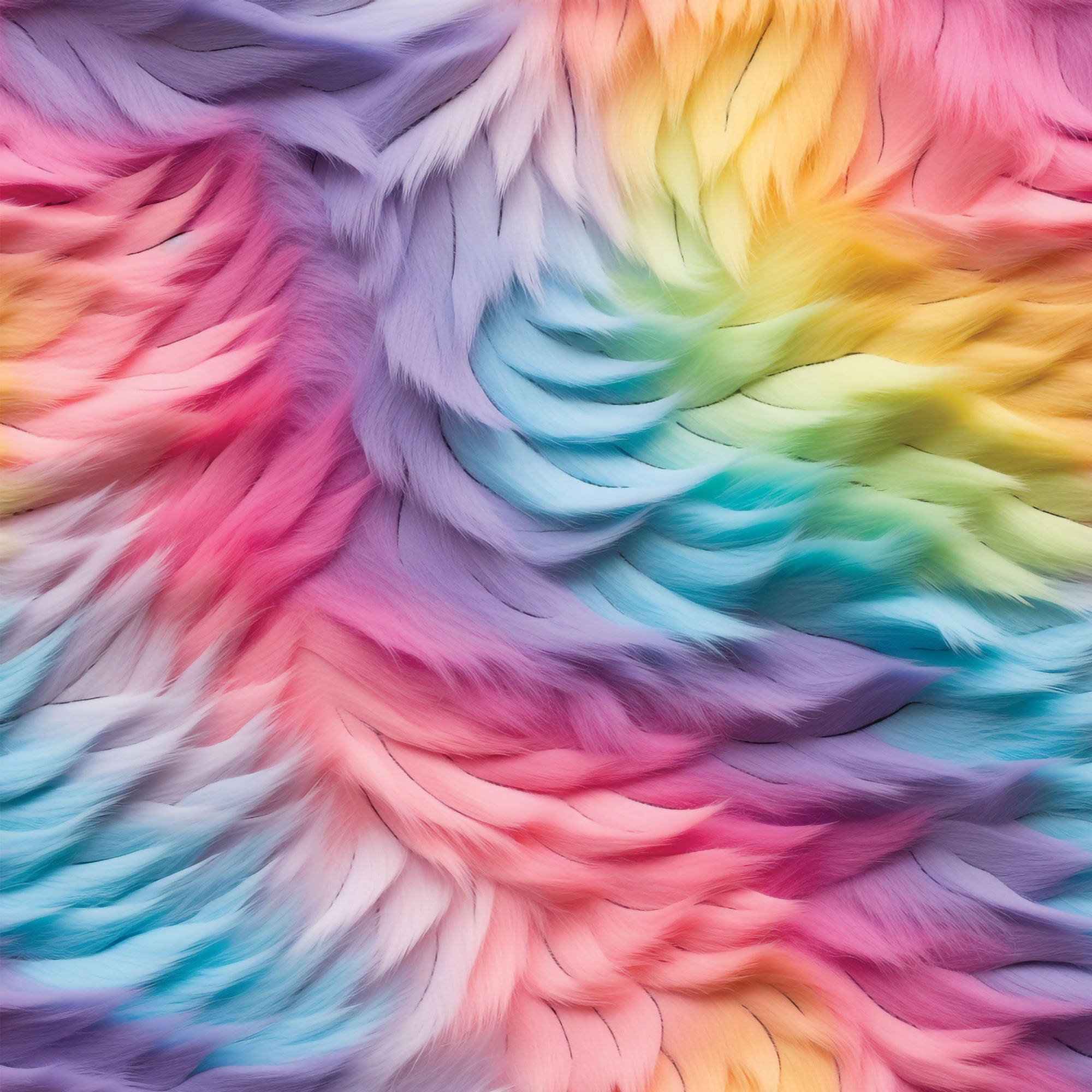 bunter Kinderstoff Damenstoff mir Felloptik in Regenbogenfarben