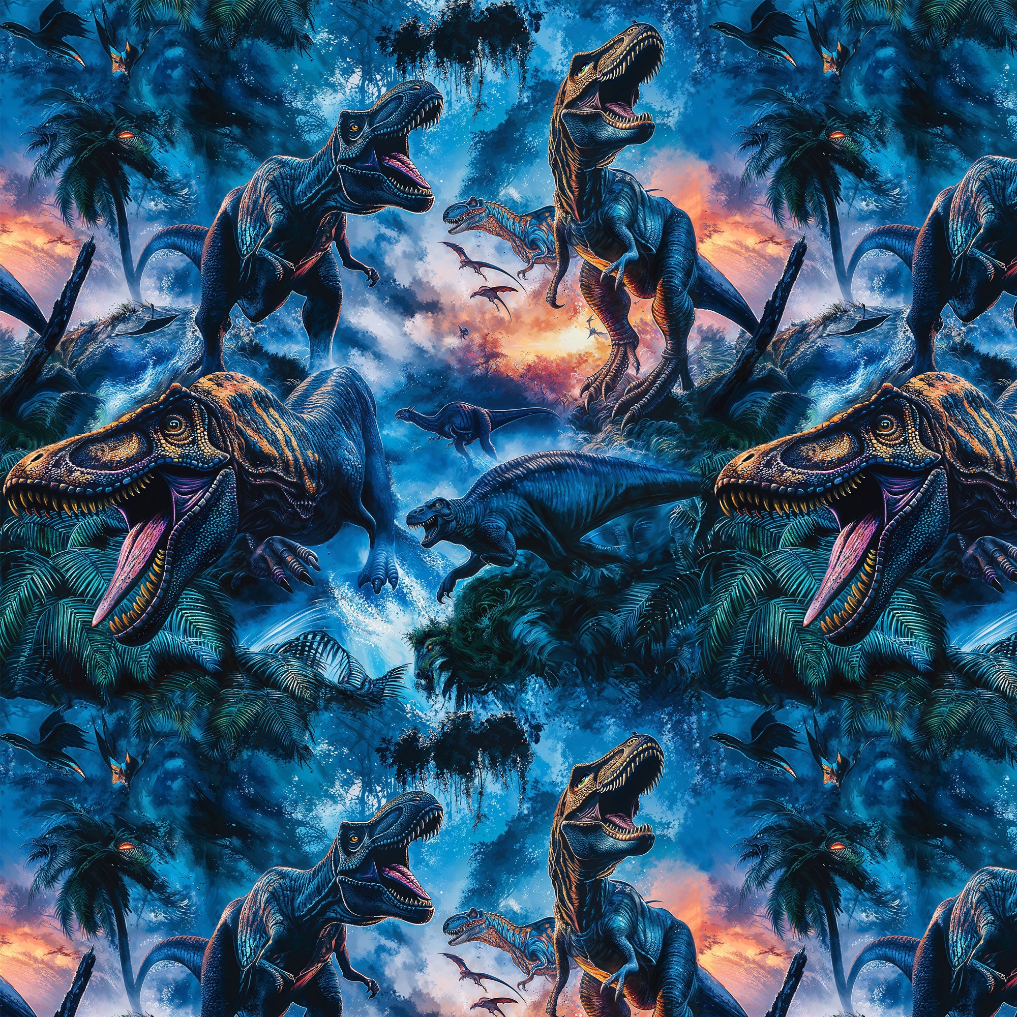 Dino Jersey mit T-Rex Jungsstoffe