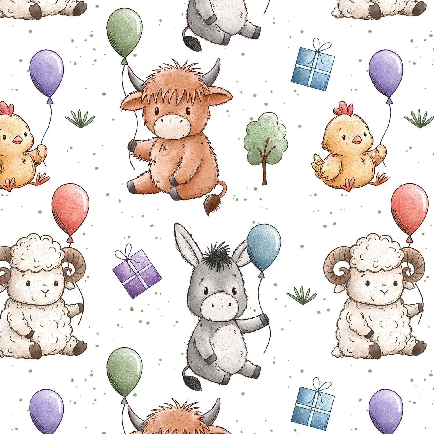 Stoffvorbestellung "Tiere feiern Geburtstag"