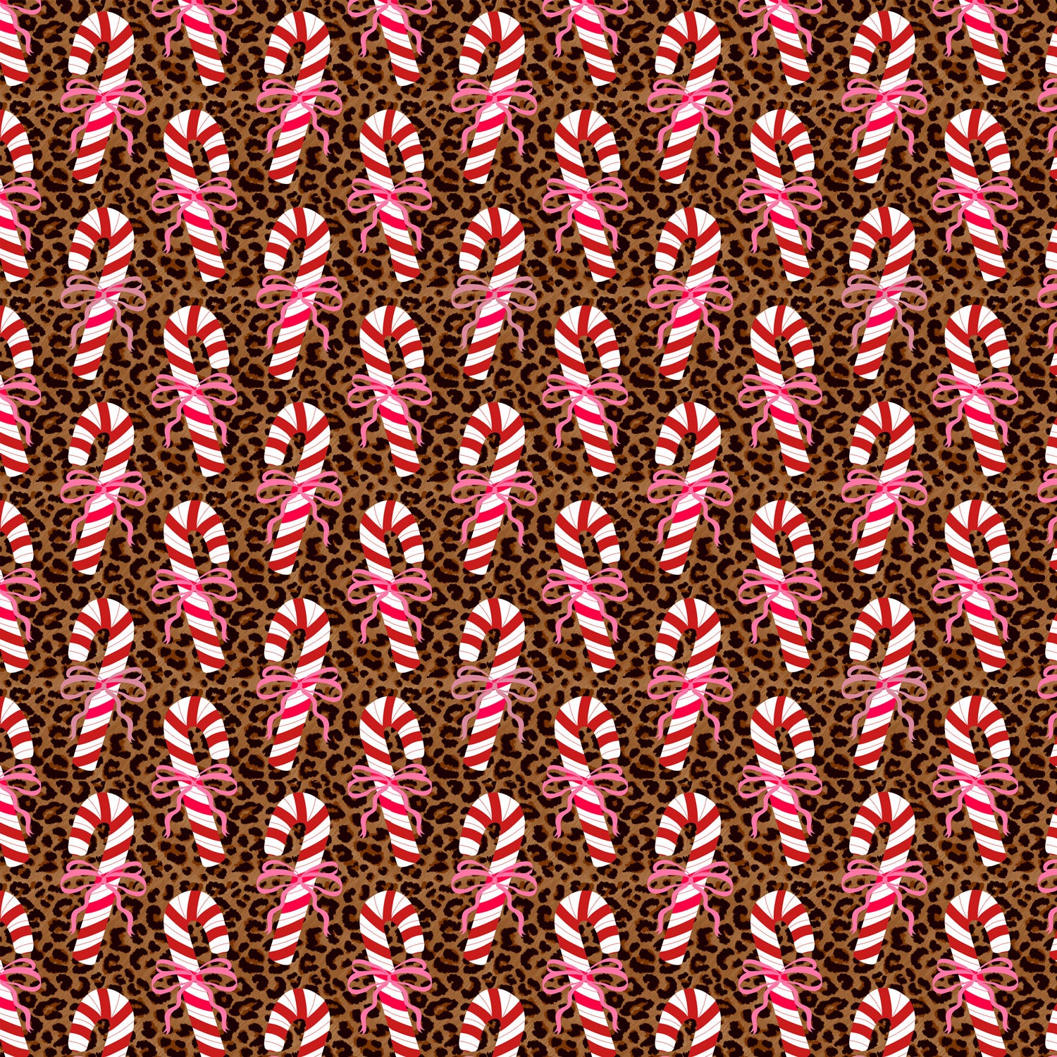 Kinderstoff mit weihnachtlichen Zuckerstangen mit Leo