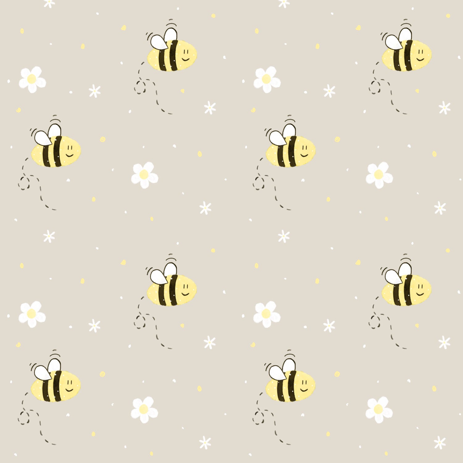 Kinderstoff Meterware Bienen und Blumen Kindermotiv