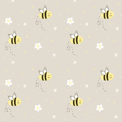 Kinderstoff Meterware Bienen und Blumen Kindermotiv