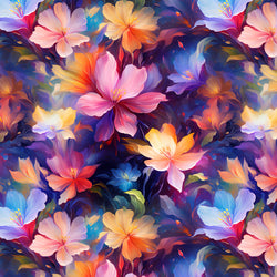 Damenstoff mit Blumen in bunt Blumenstoff