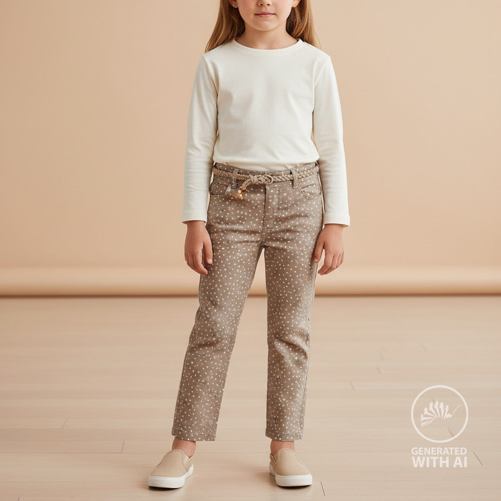 Popeline "Dots sand"