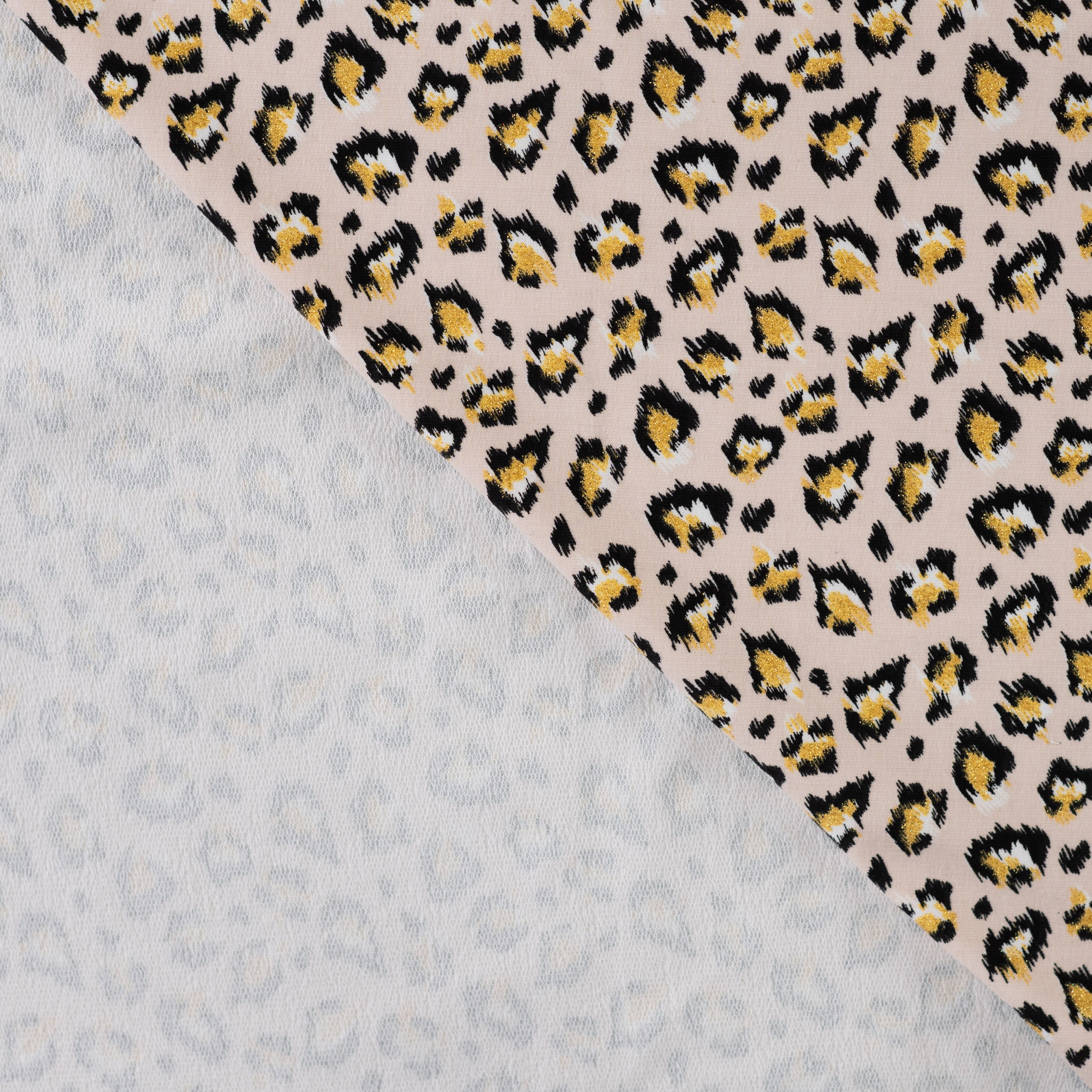 French Terry Glitter " Leopard Gold"