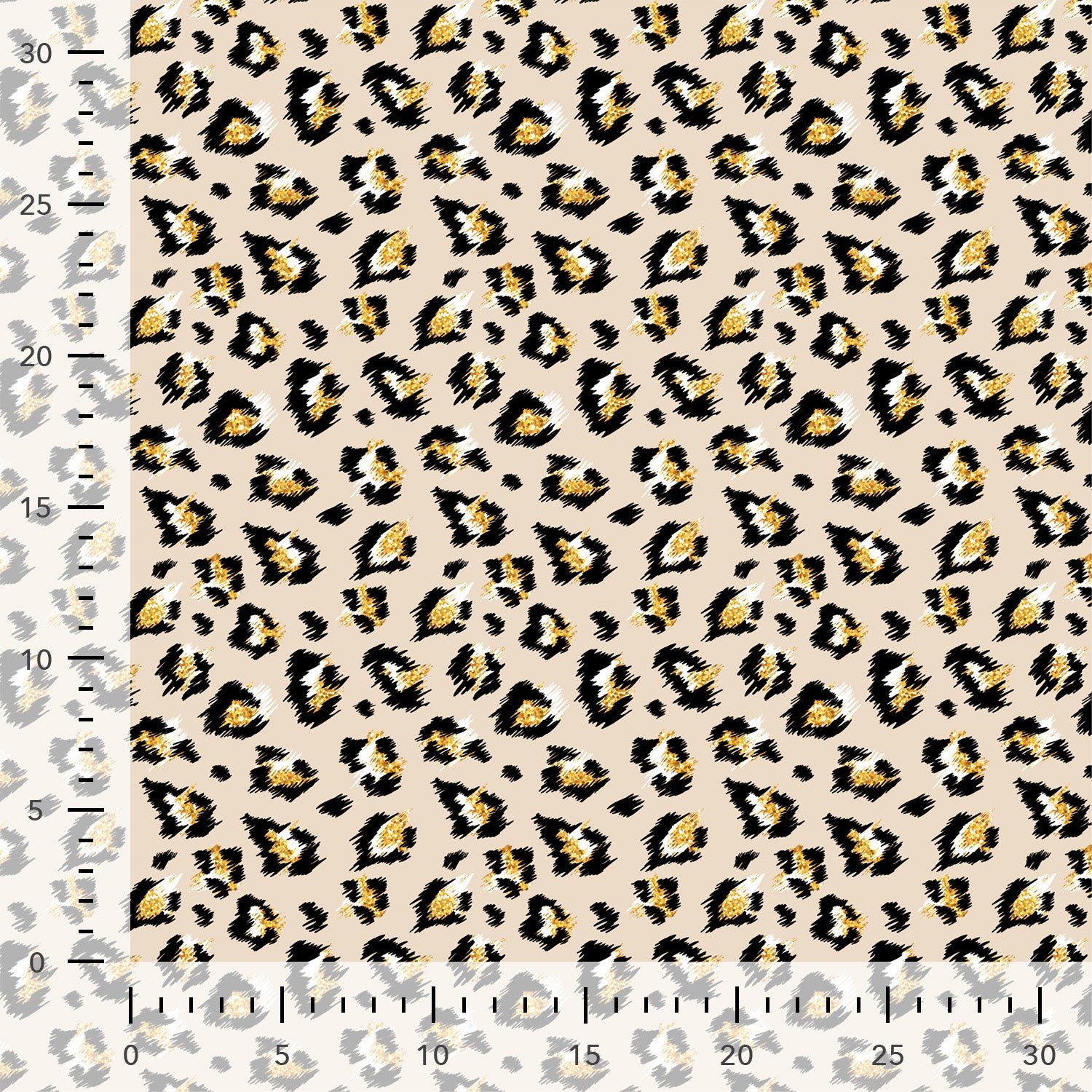 French Terry Glitter " Leopard Gold"