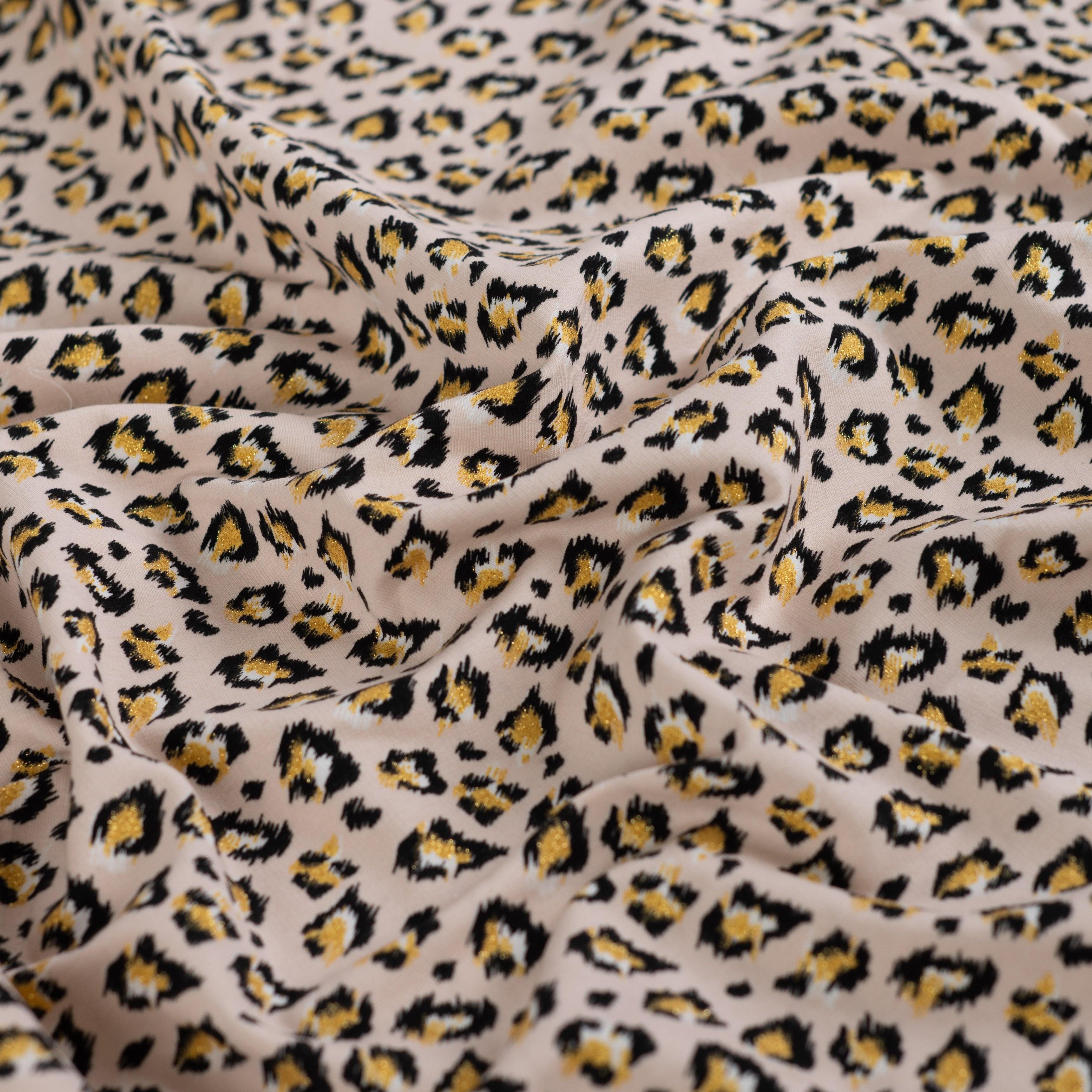 French Terry Glitter " Leopard Gold"