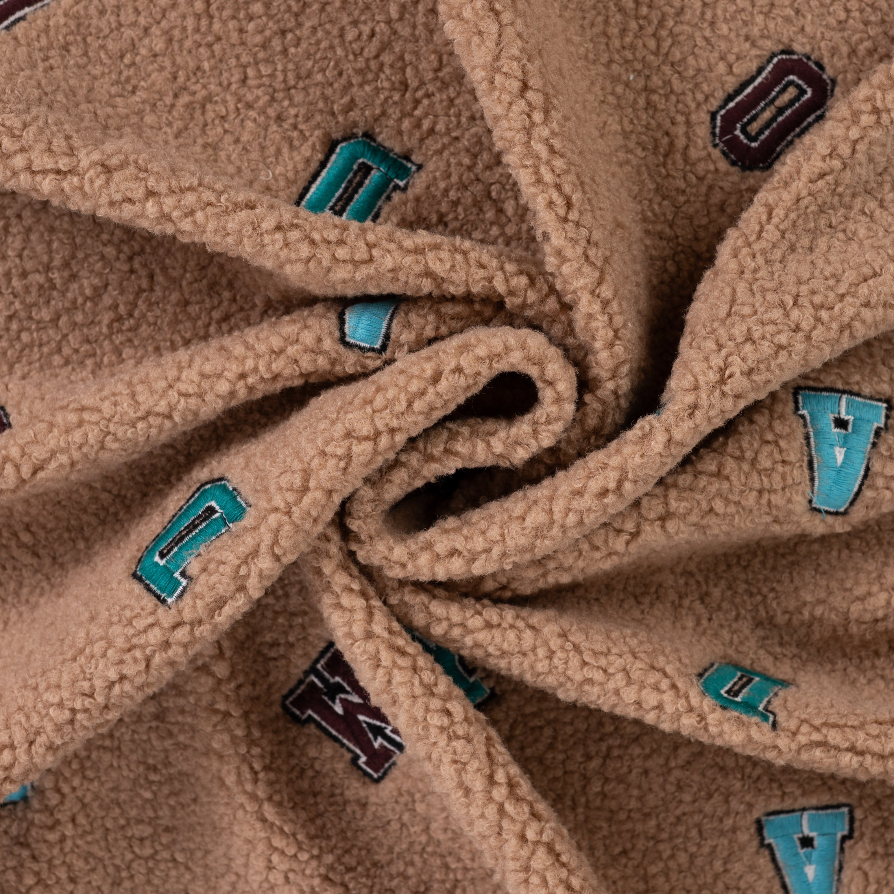 Teddy -Bouclé College Letters – taupe