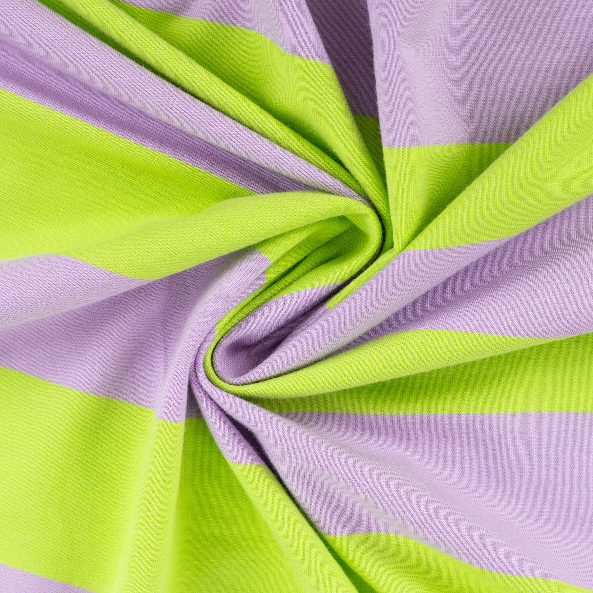 French Terry "Stripe Lavendel/Lime"