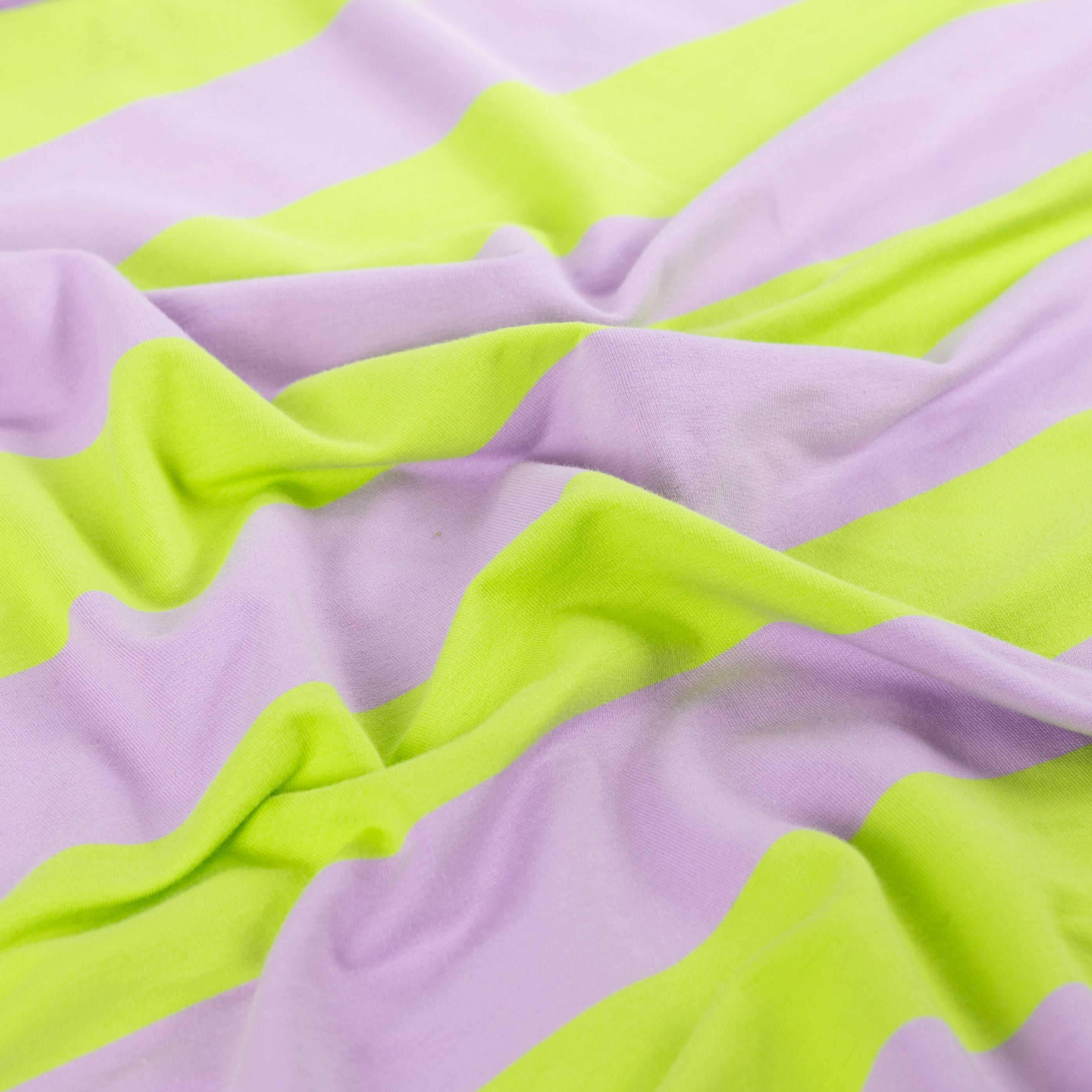 French Terry "Stripe Lavendel/Lime"