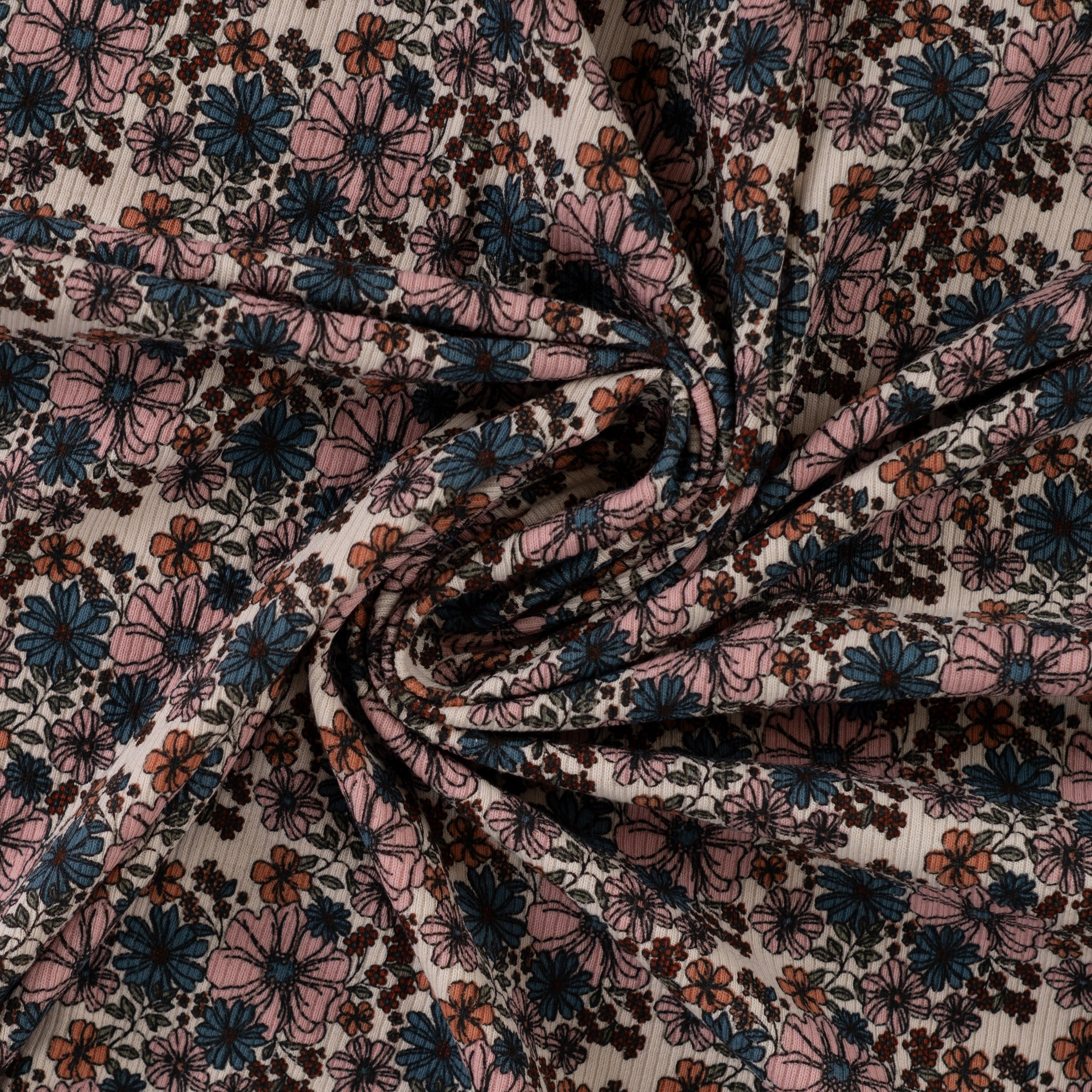 Rib Jersey "„Flowers“ Beach Sand