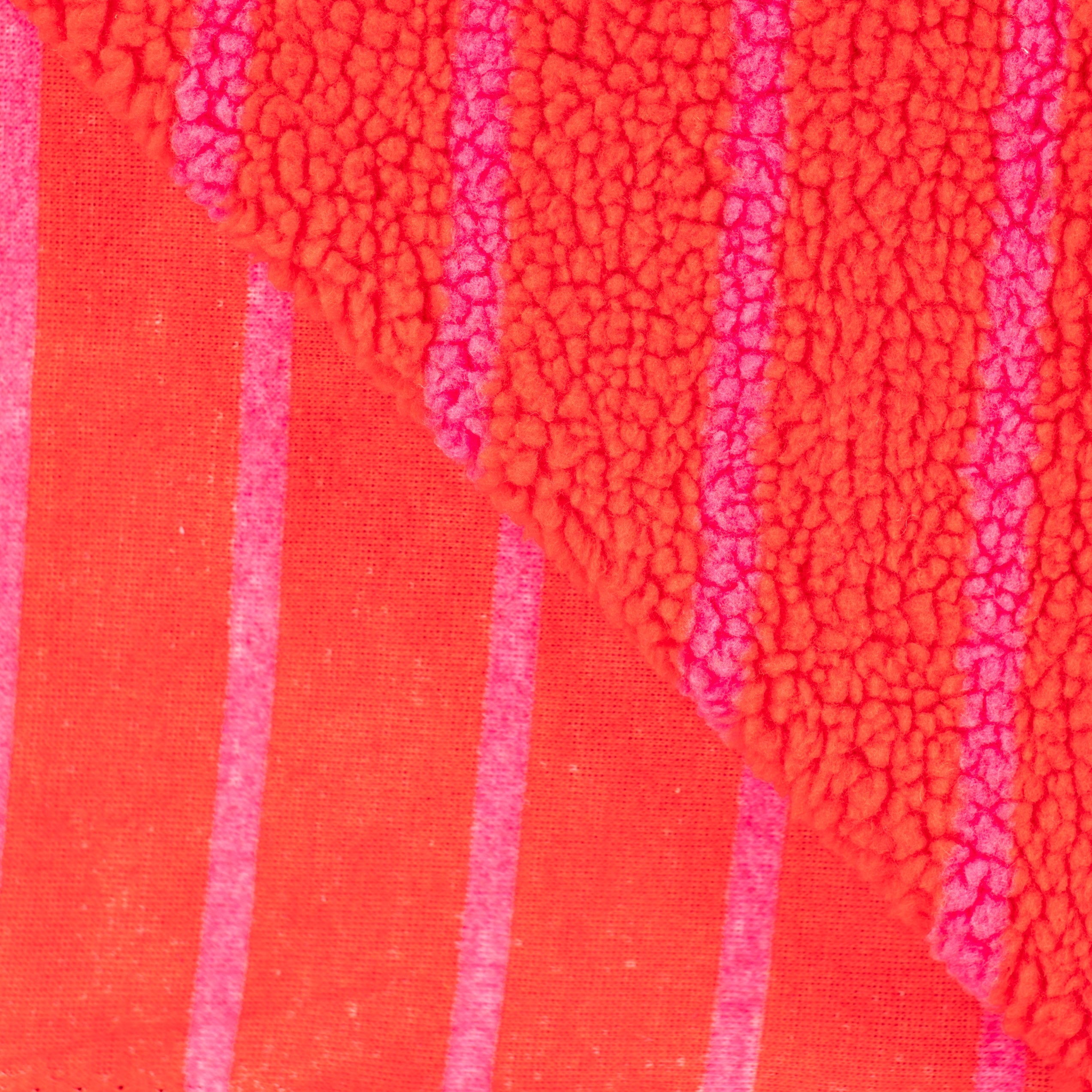 Teddystoff Jacquard Streifen “Rot”