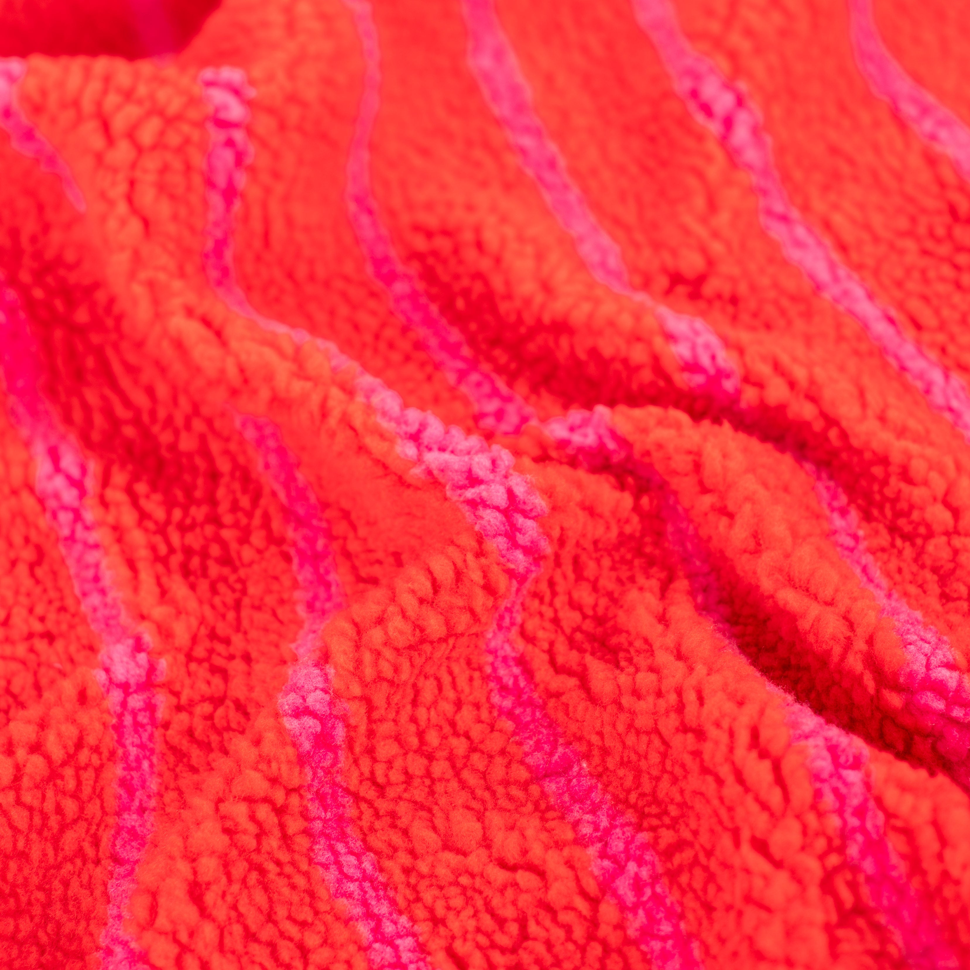Teddystoff Jacquard Streifen “Rot”
