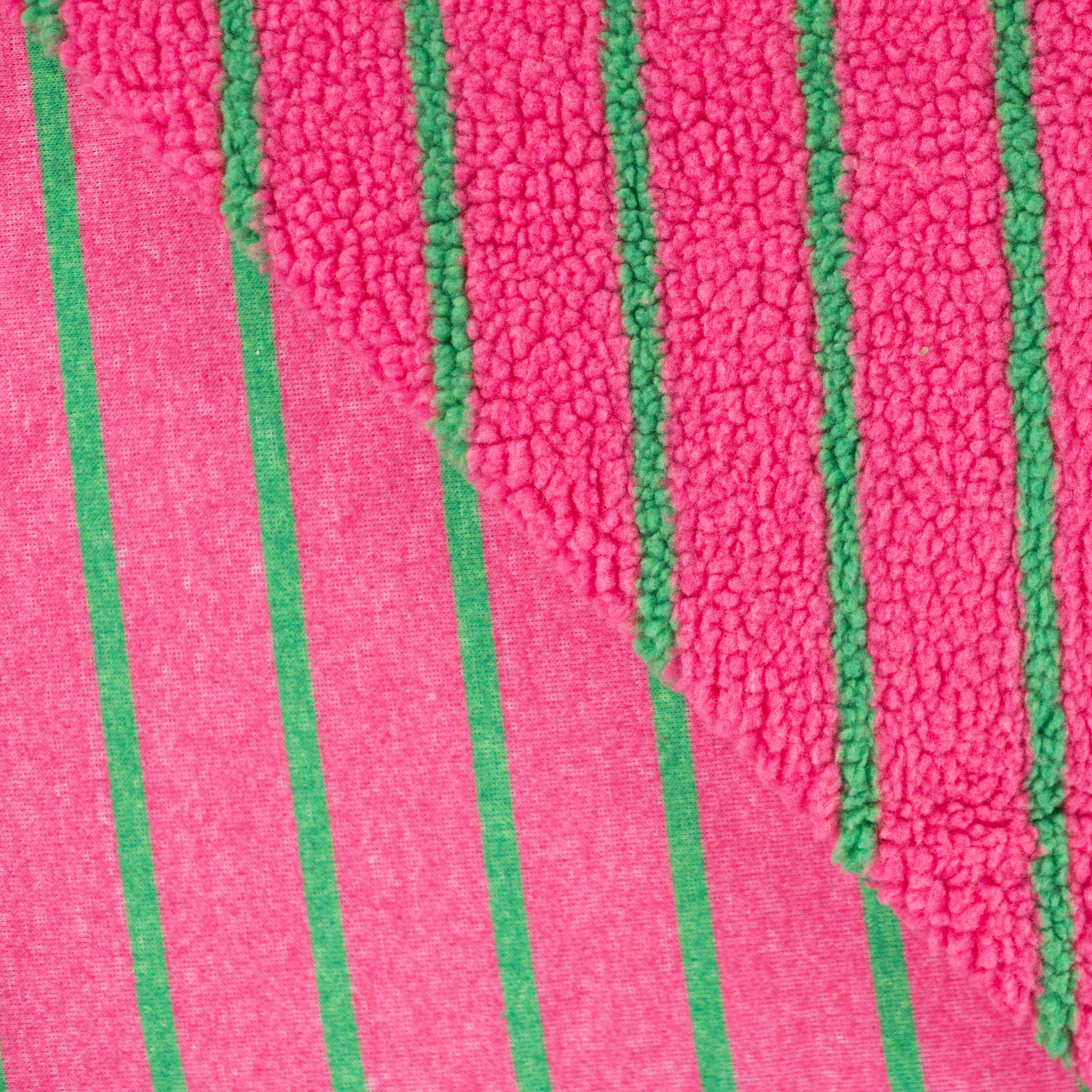 Teddystoff Jacquard Streifen “Fuchsia”