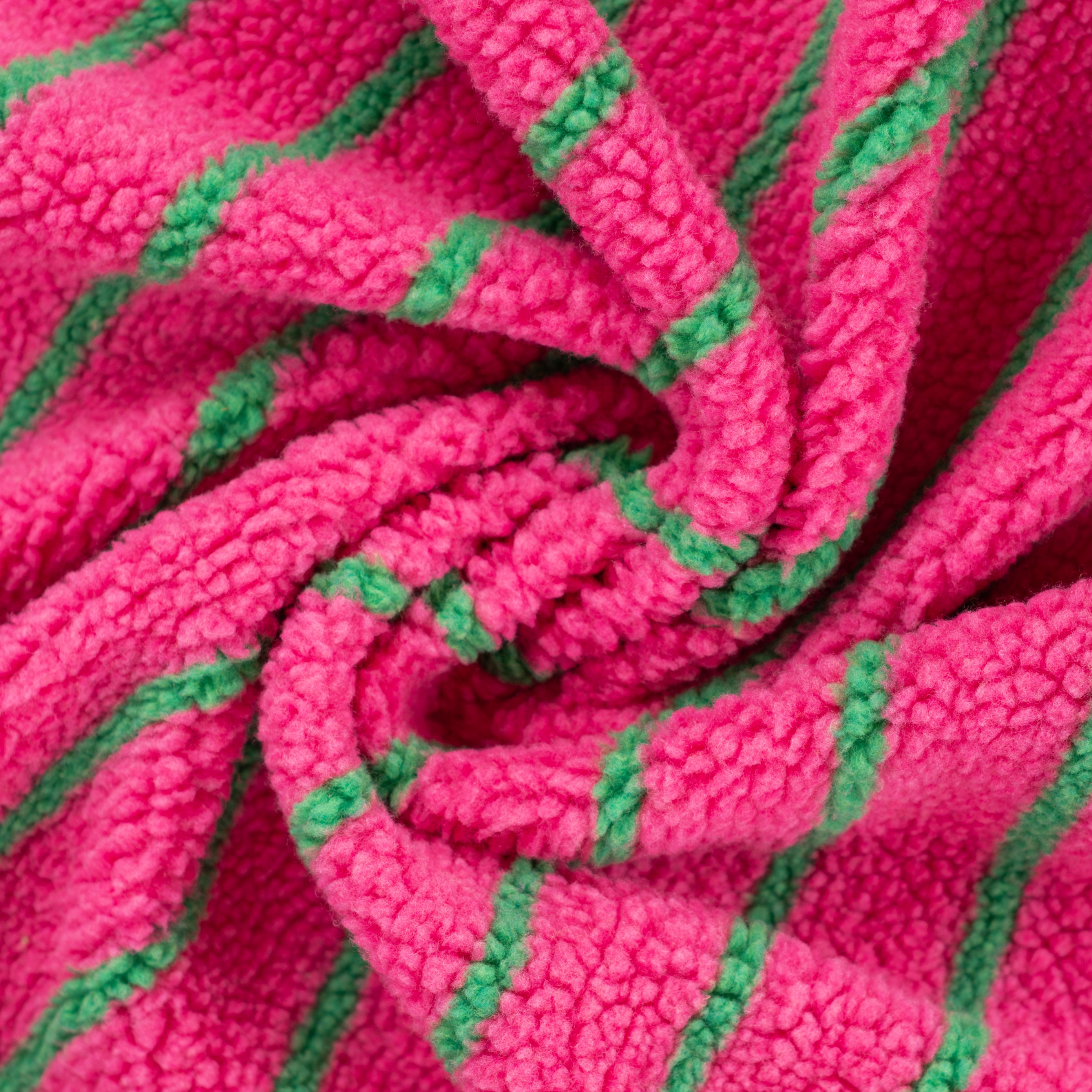 Teddystoff Jacquard Streifen “Fuchsia”