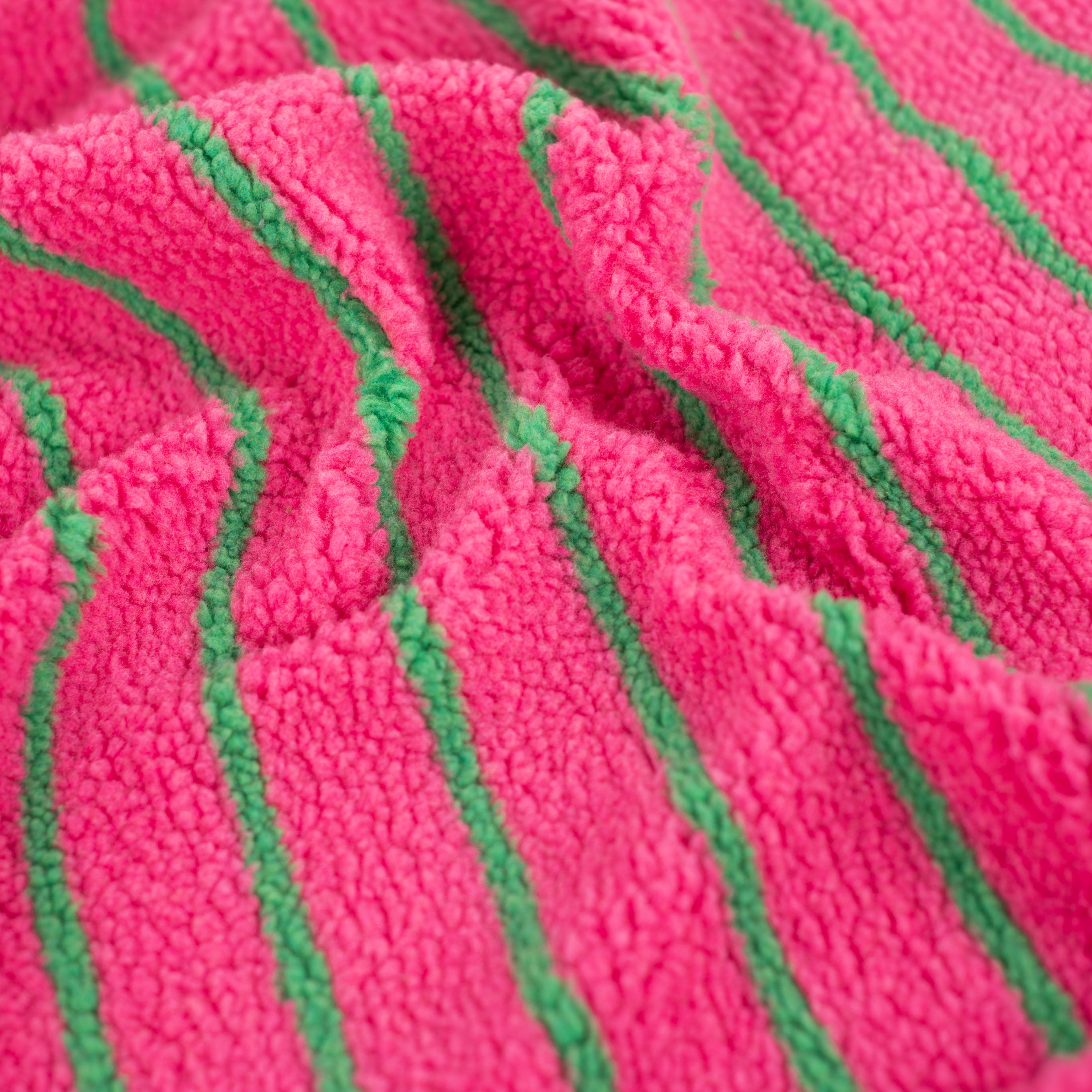 Teddystoff Jacquard Streifen “Fuchsia”