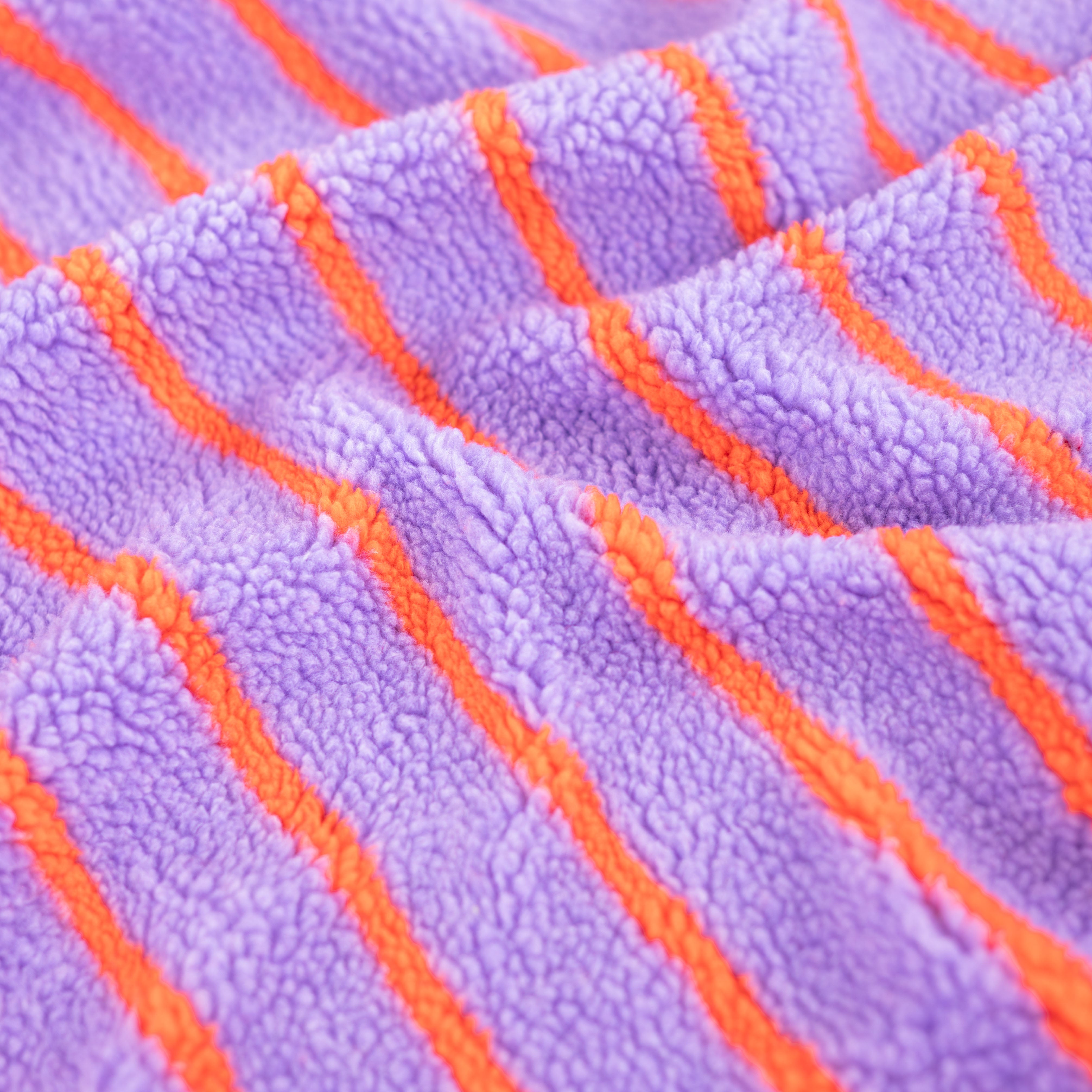 Teddystoff Jacquard Streifen “Flieder”