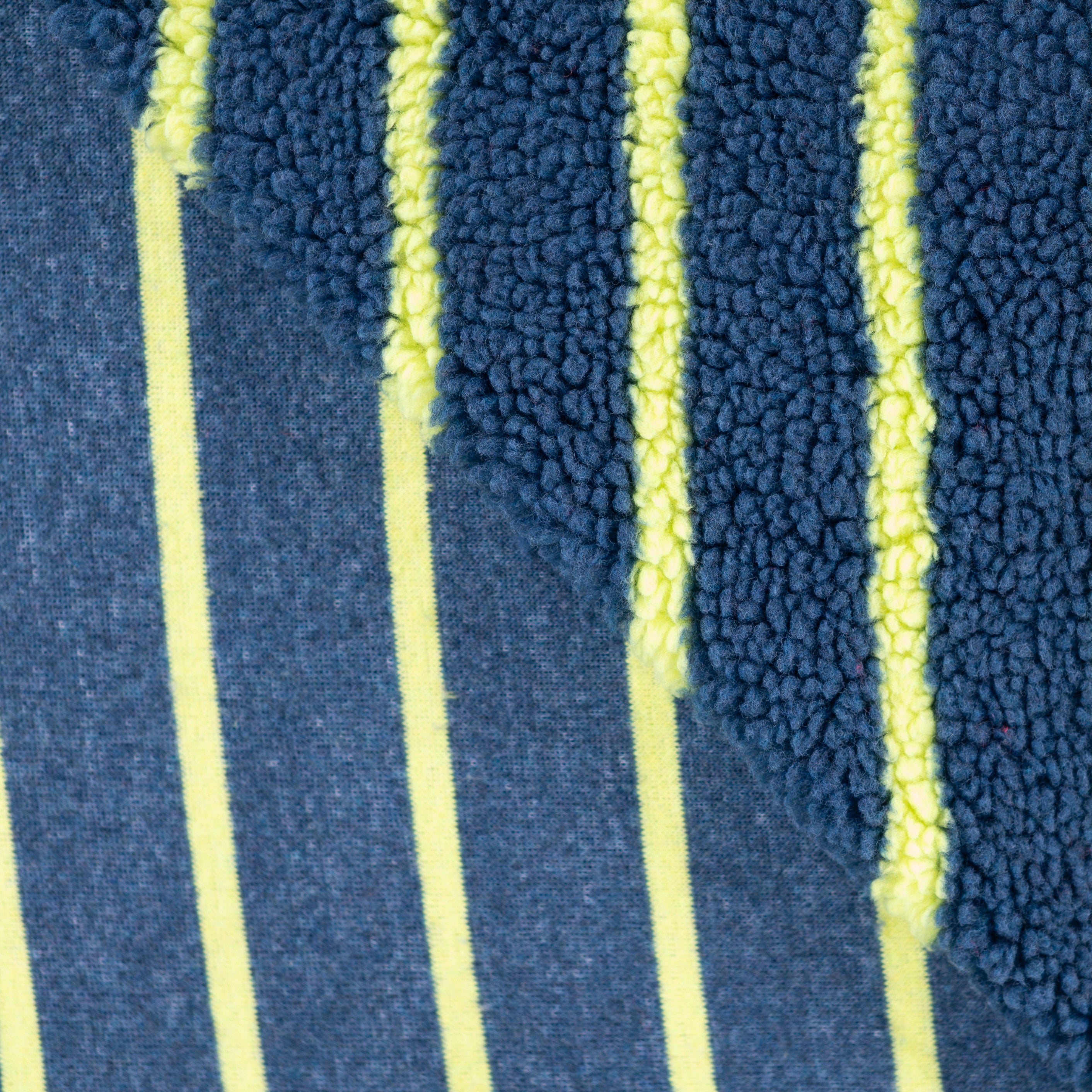 Teddystoff Jacquard Streifen “Petrol”