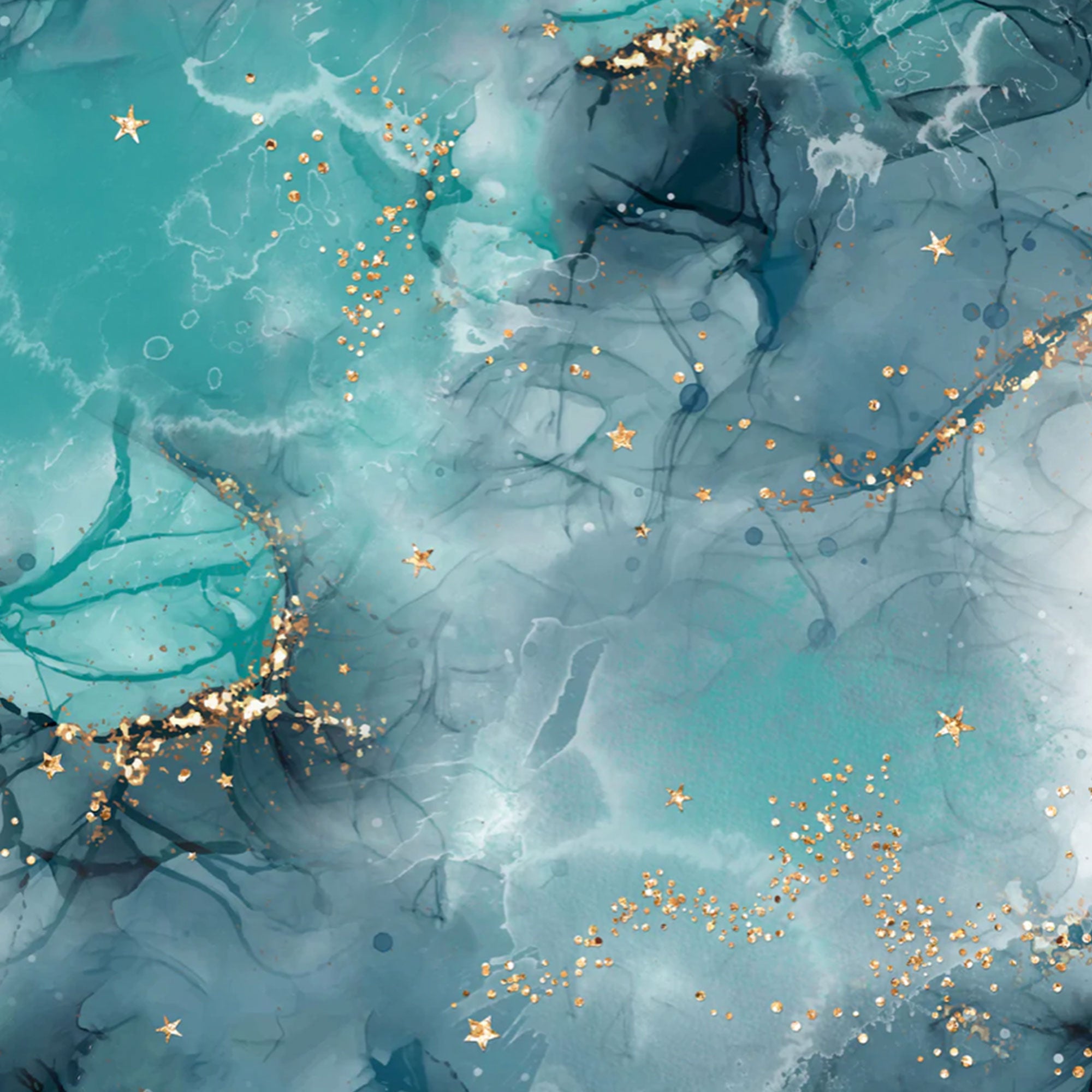 Damenstoff mit blau und goldenen Marmormuster