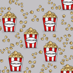 Kinderstoff Meterware Popcorn rot grau