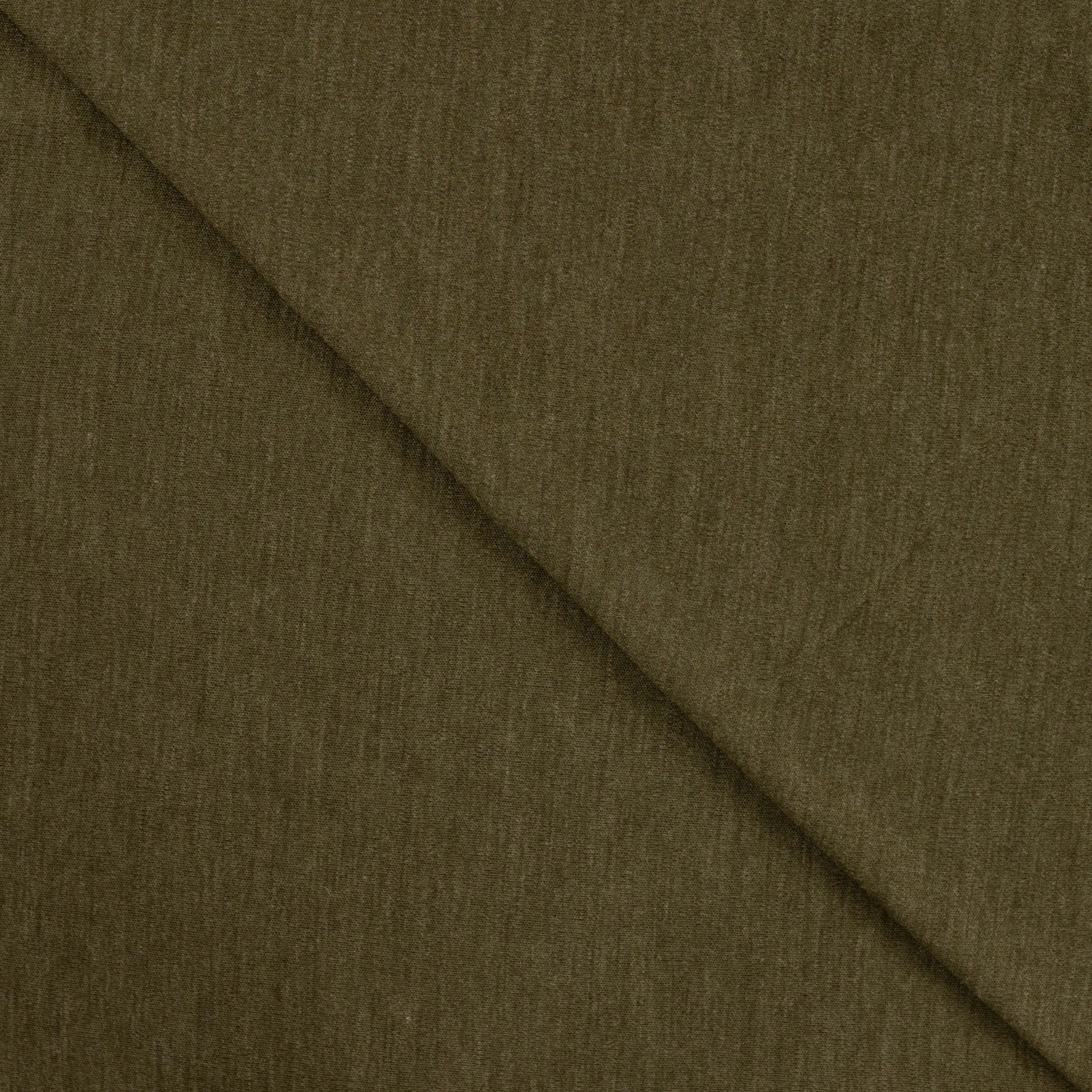 Merino Wolljersey “Khaki meliert”