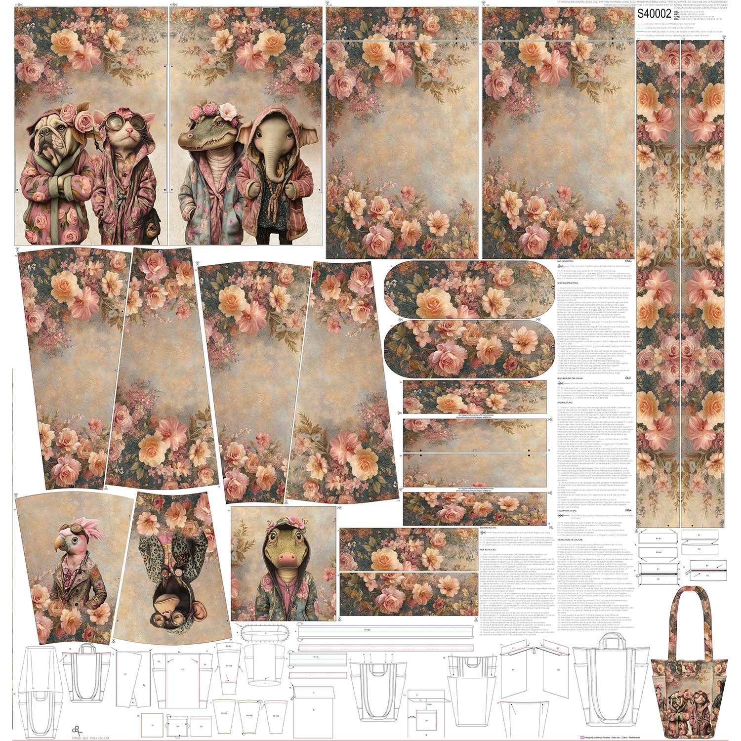 Taschenpanel Canvas "Fancy Animals"