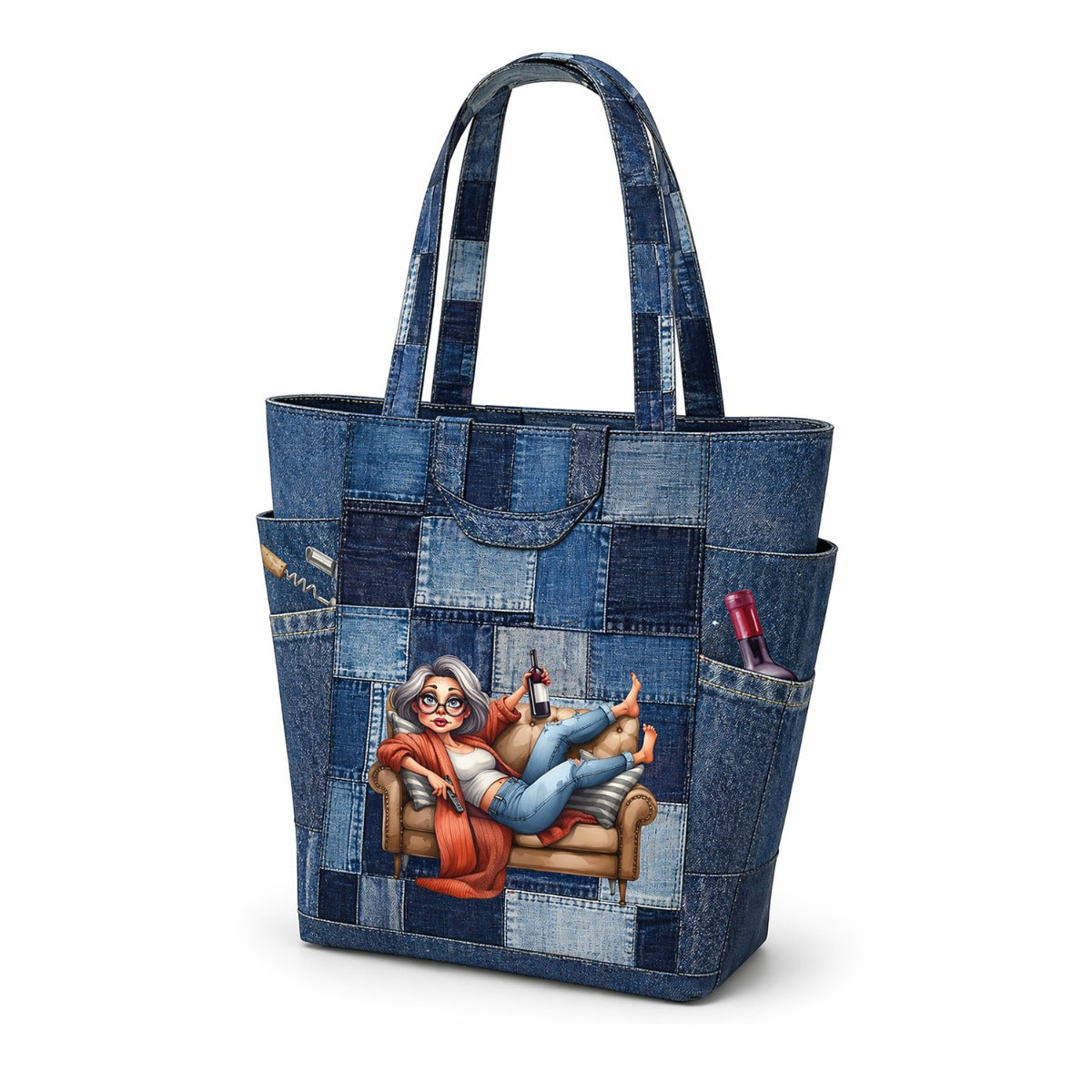Taschenpanel Canvas "Weintrinkerin"