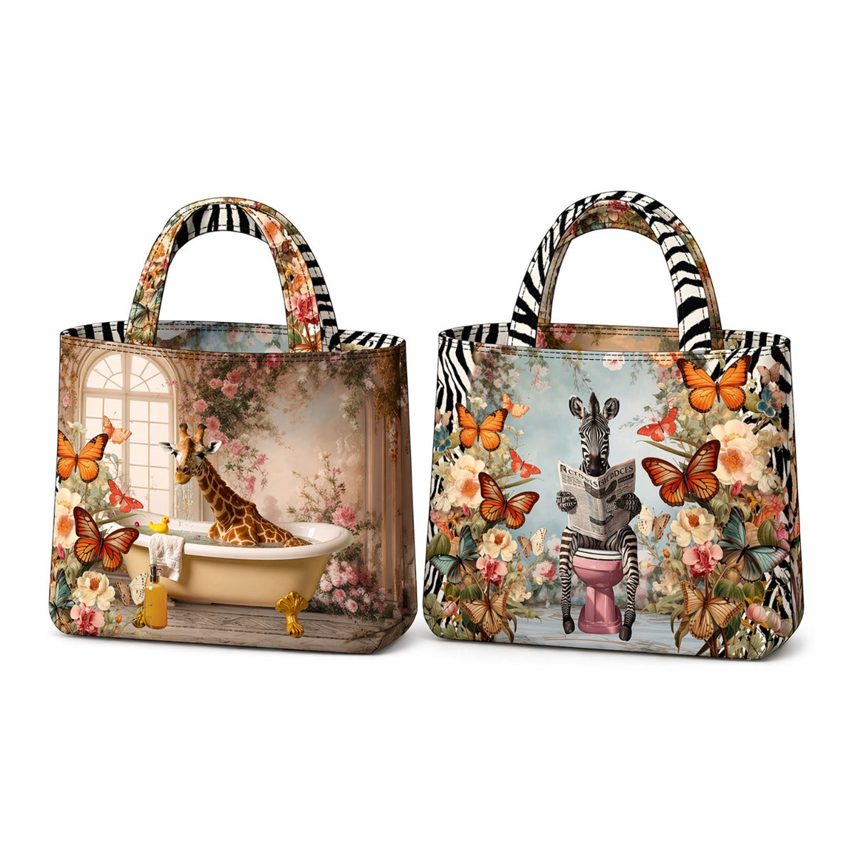 Taschenpanel Canvas "Tiere im Bad"