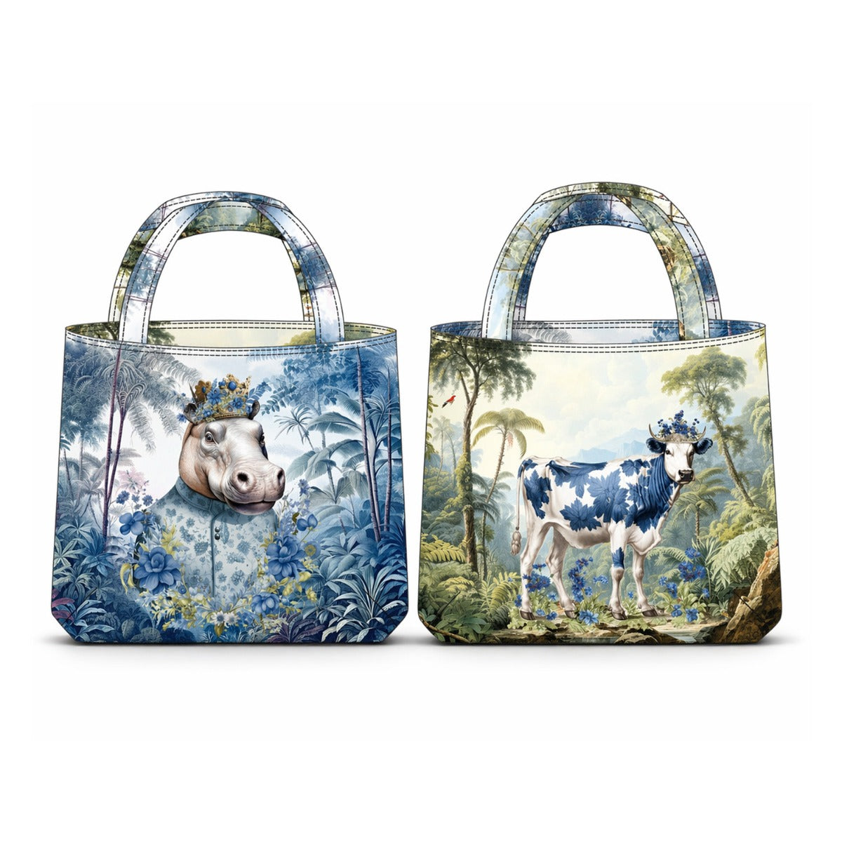 Taschenpanel Canvas "Hippo & Kuh Denim"