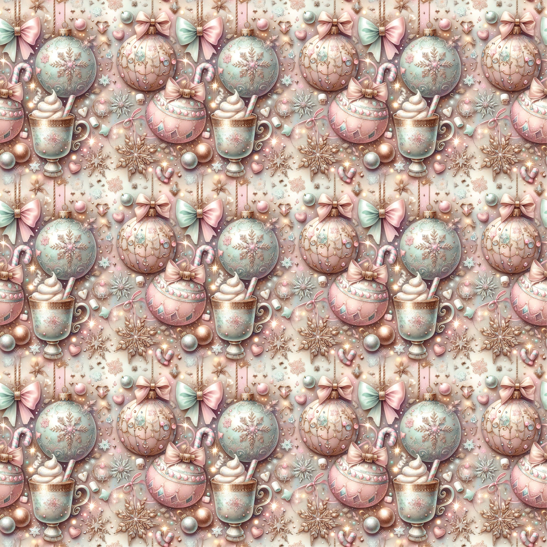 French Terry Brushed  „Pastel Christmas“