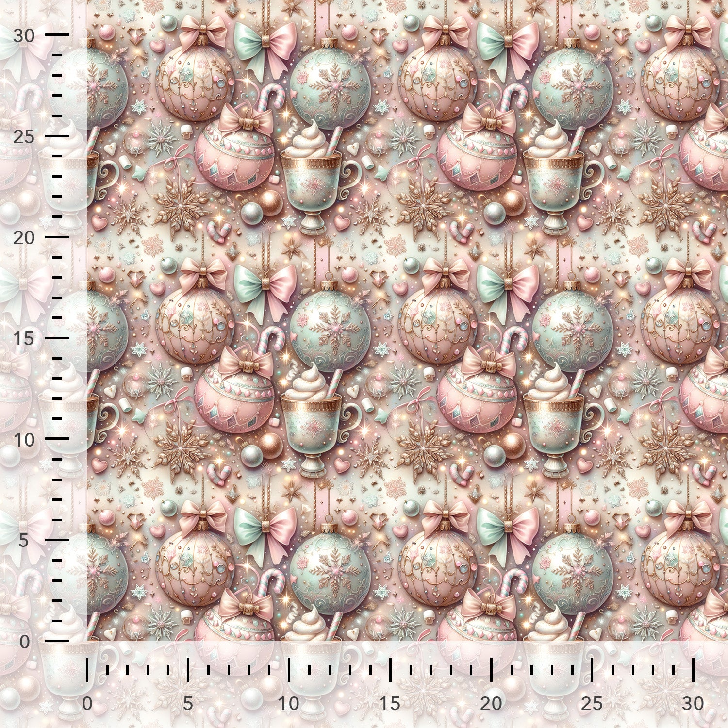 French Terry Brushed  „Pastel Christmas“