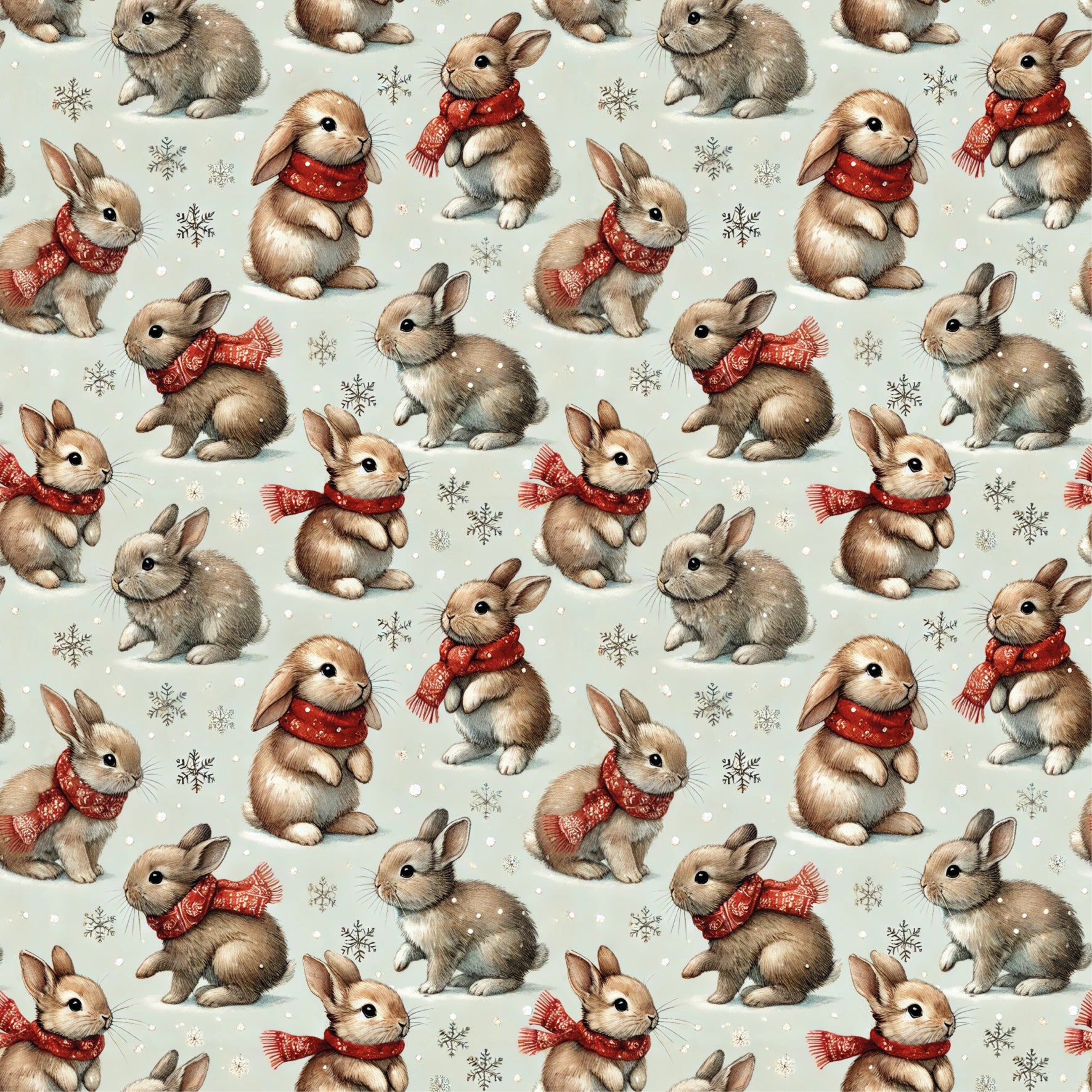 French Terry Brushed  „Winter Hase"