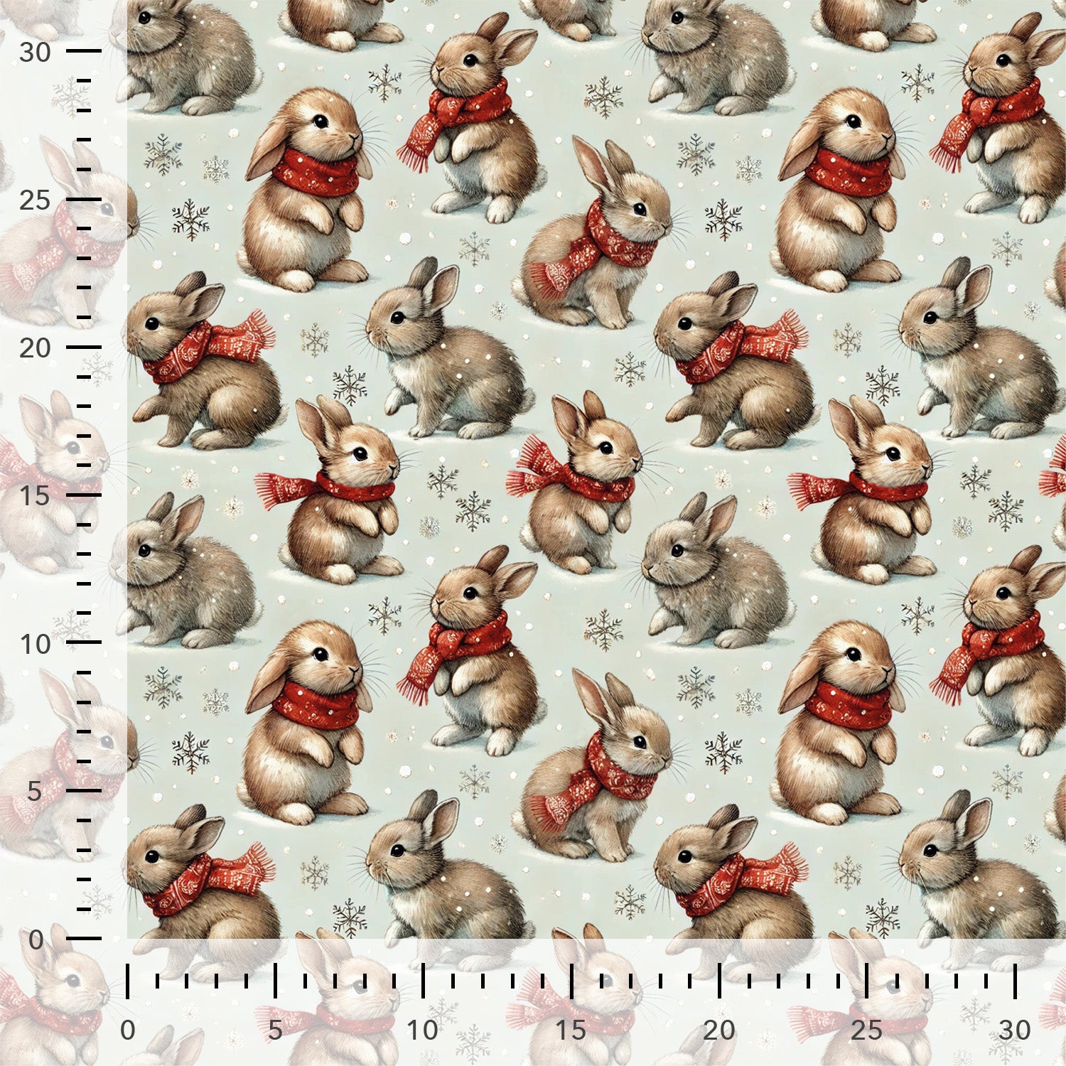 French Terry Brushed  „Winter Hase"