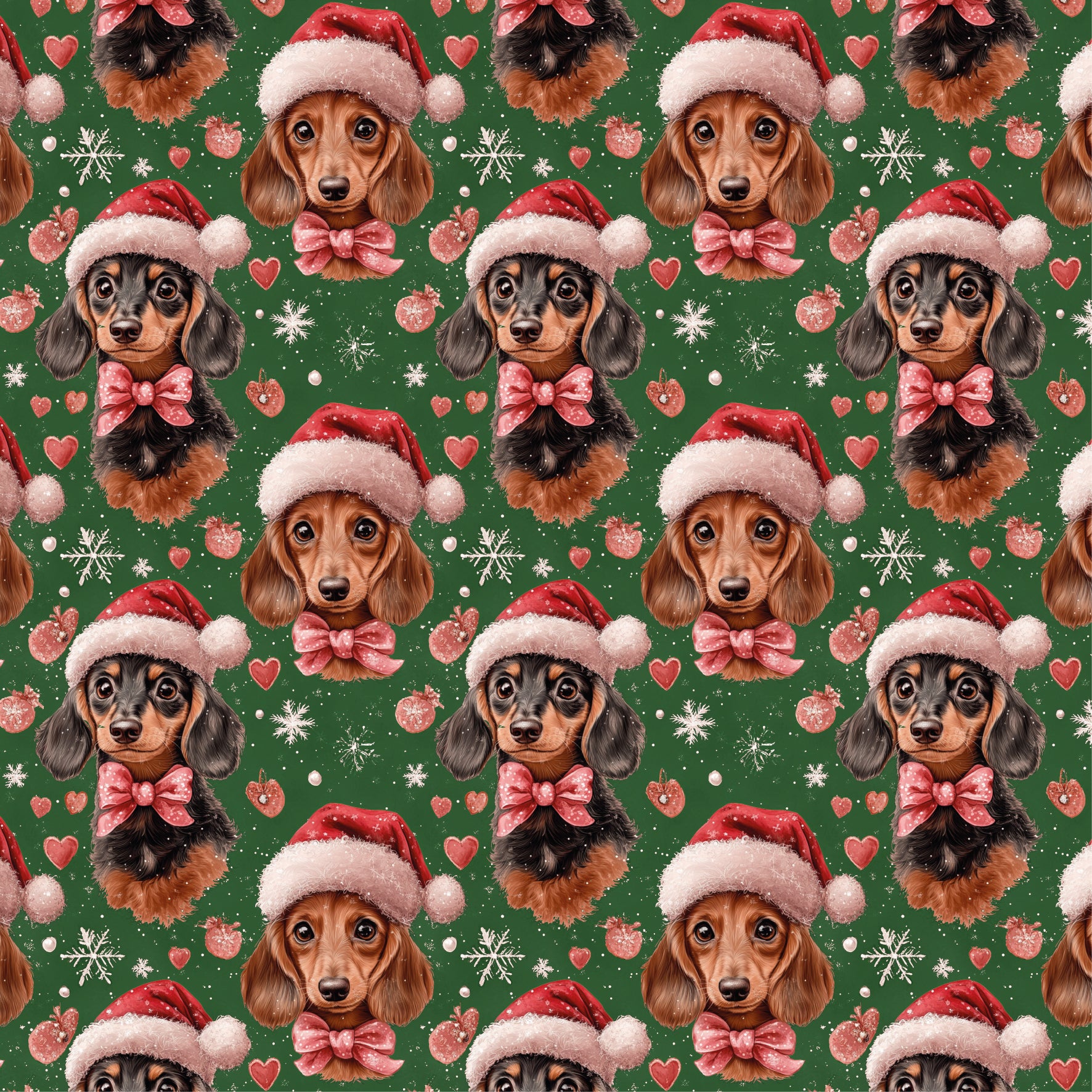 French Terry Brushed  „Christmas Dachshund"