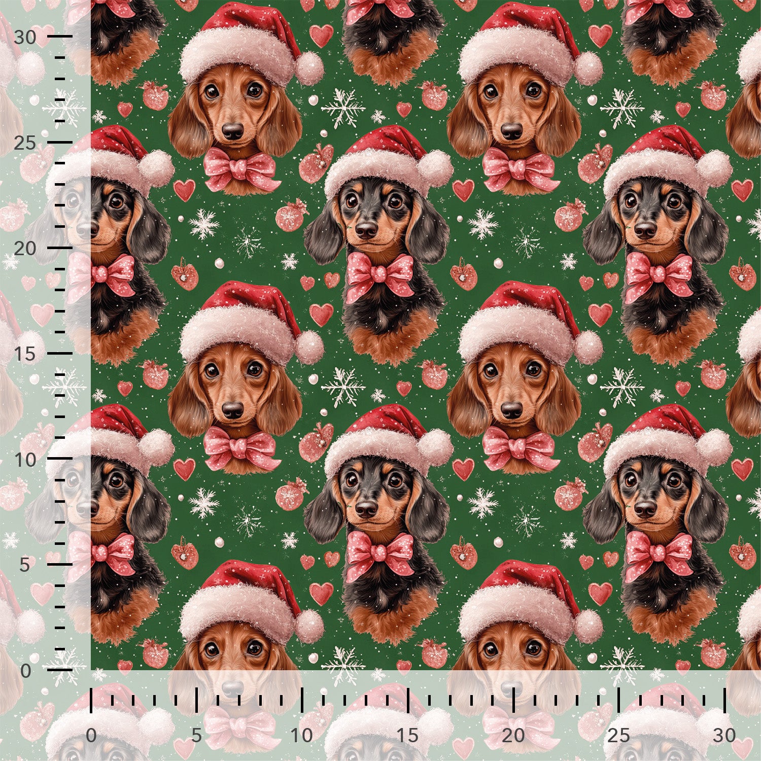 French Terry Brushed  „Christmas Dachshund"