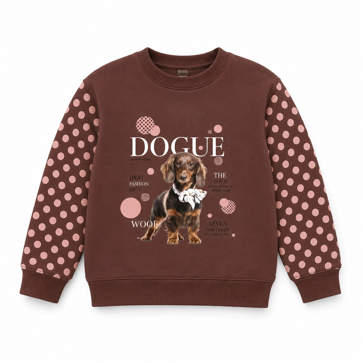 Brushed French Terry "Panel Dogue Dackel – schokobraun (150 × 75 cm)"