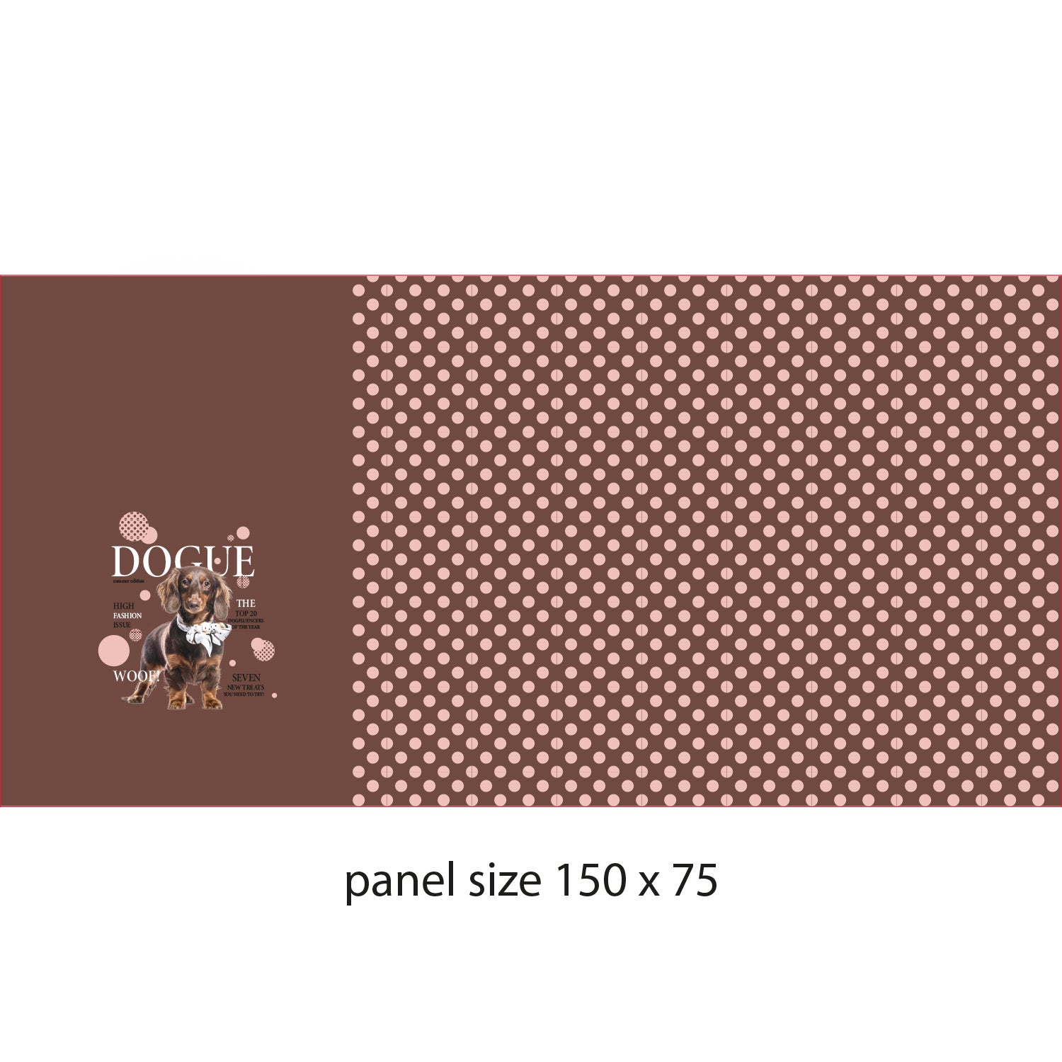 Brushed French Terry "Panel Dogue Dackel – schokobraun (150 × 75 cm)"