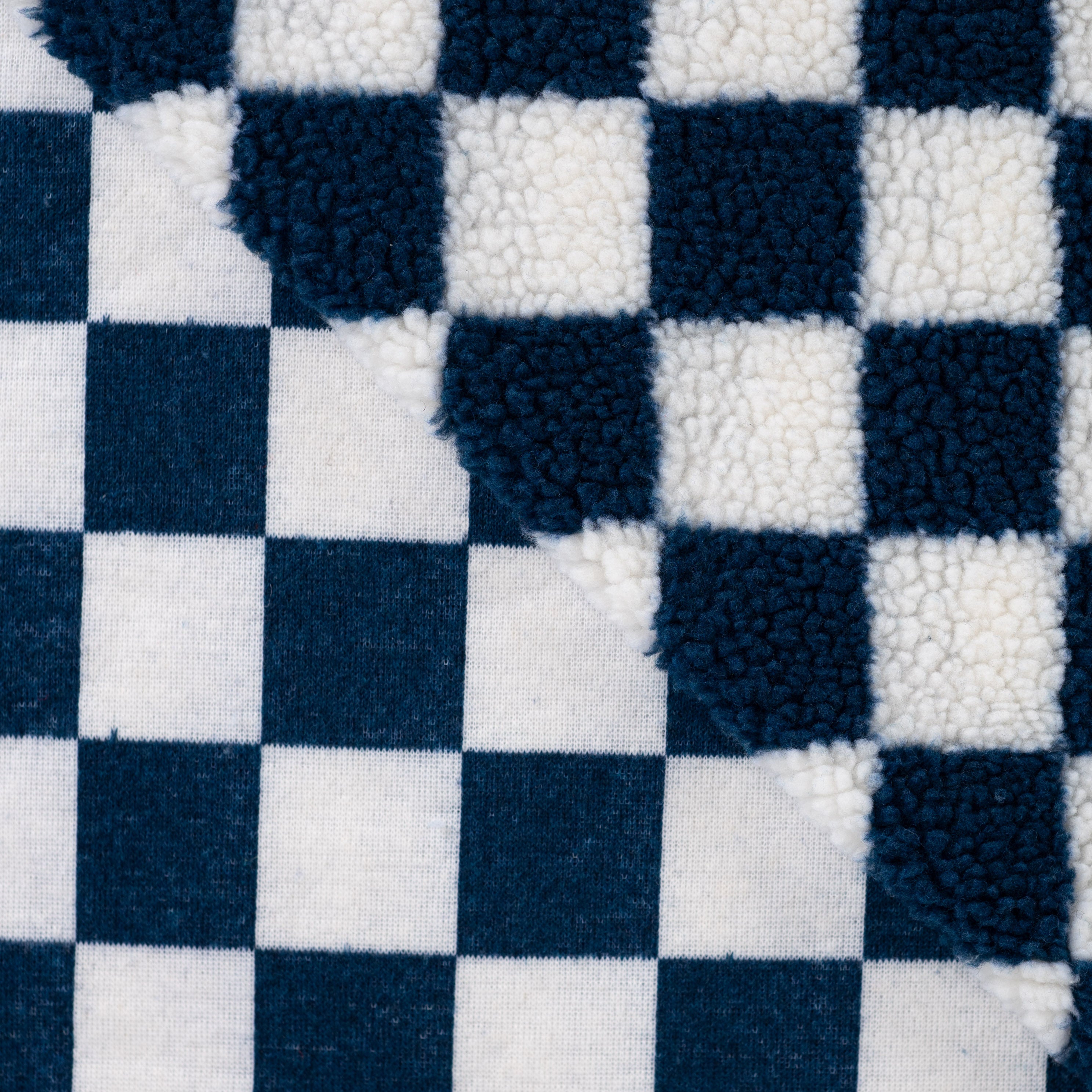 Teddy Jacquard "Karo – navy/weiß"