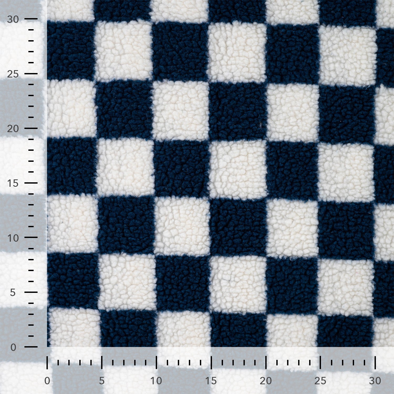 Teddy Jacquard "Karo – navy/weiß"