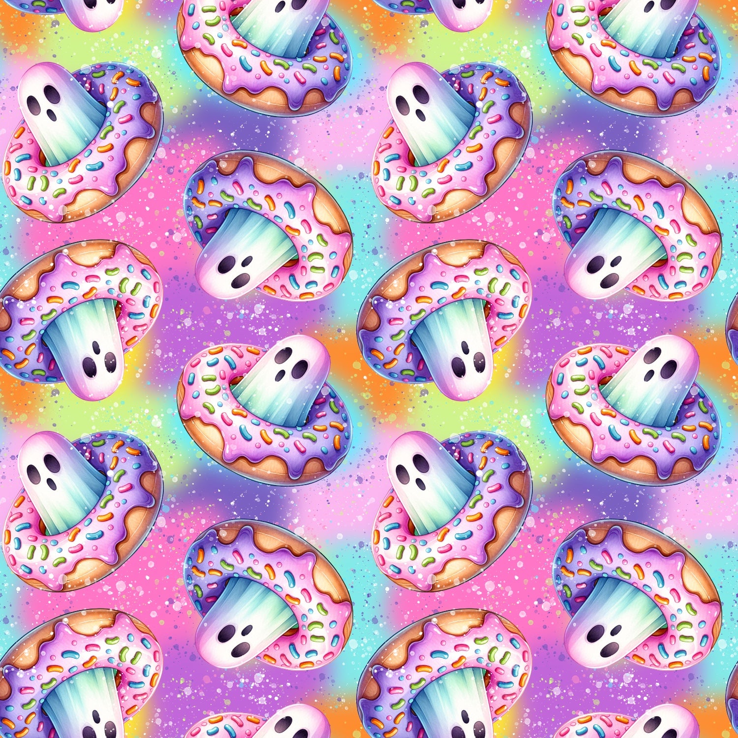 Stoffvorbestellung "Donut Geister Rainbow"