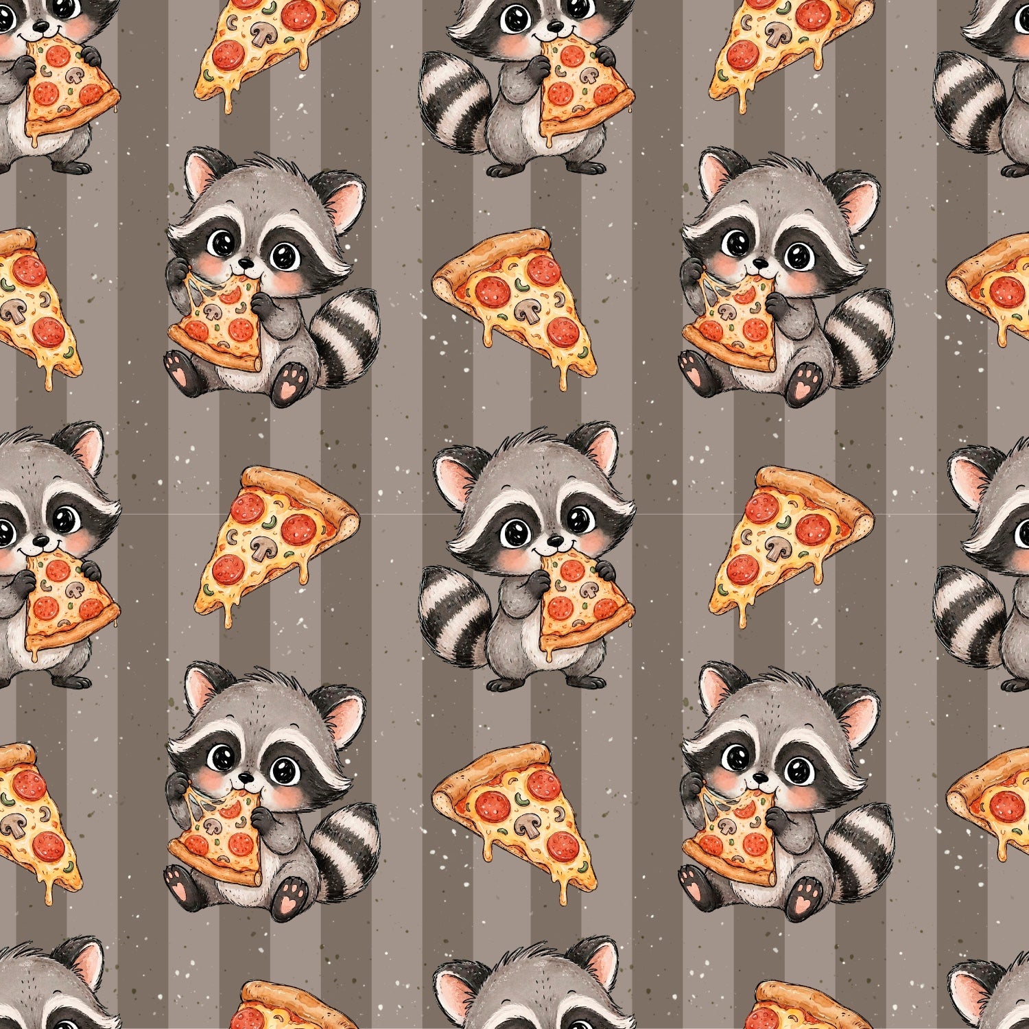 Stoffvorbestellung "Wanda Waschbär mit Pizza"