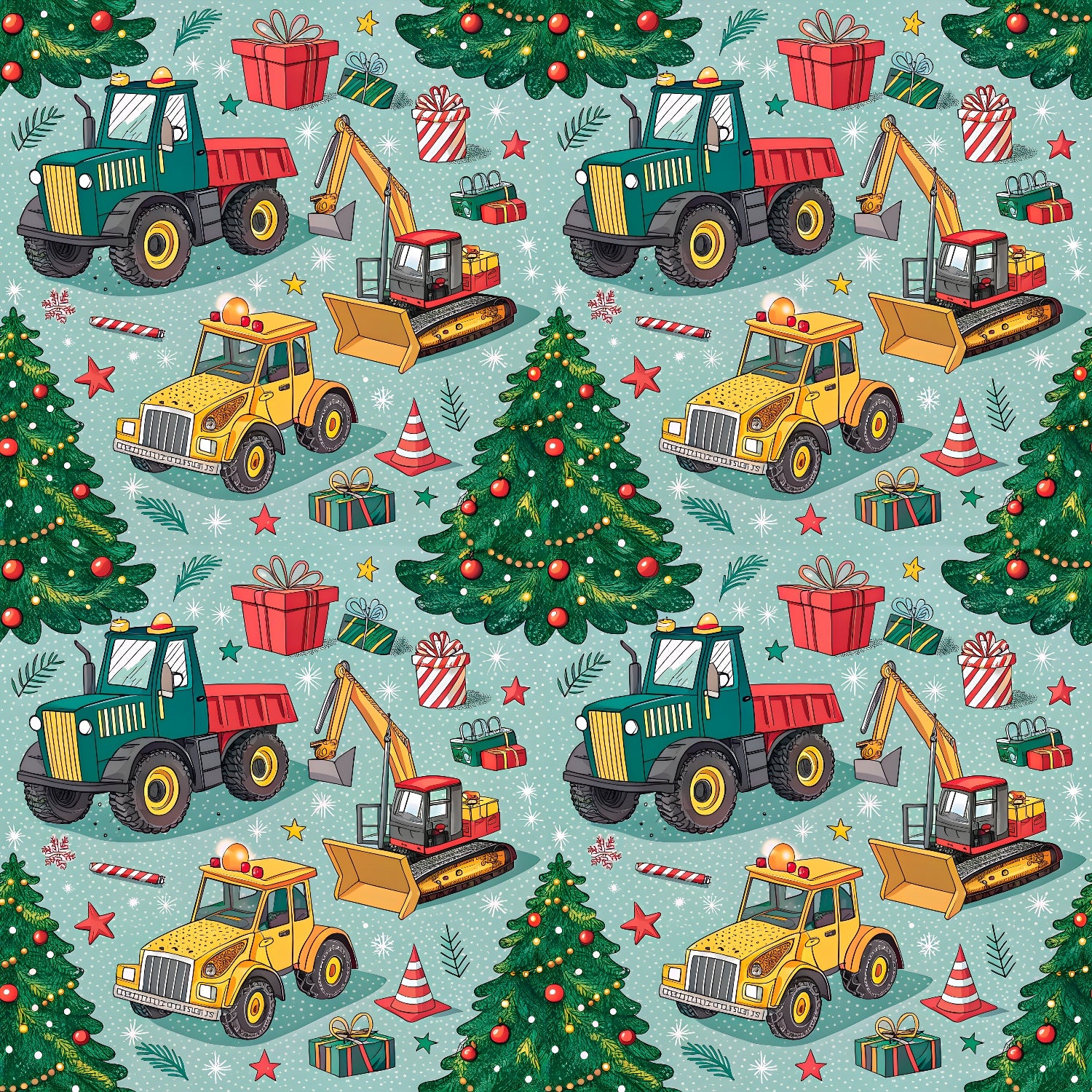 Stoffvorbestellung "Bagger & Kipper unterm Weihnachtsbaum"