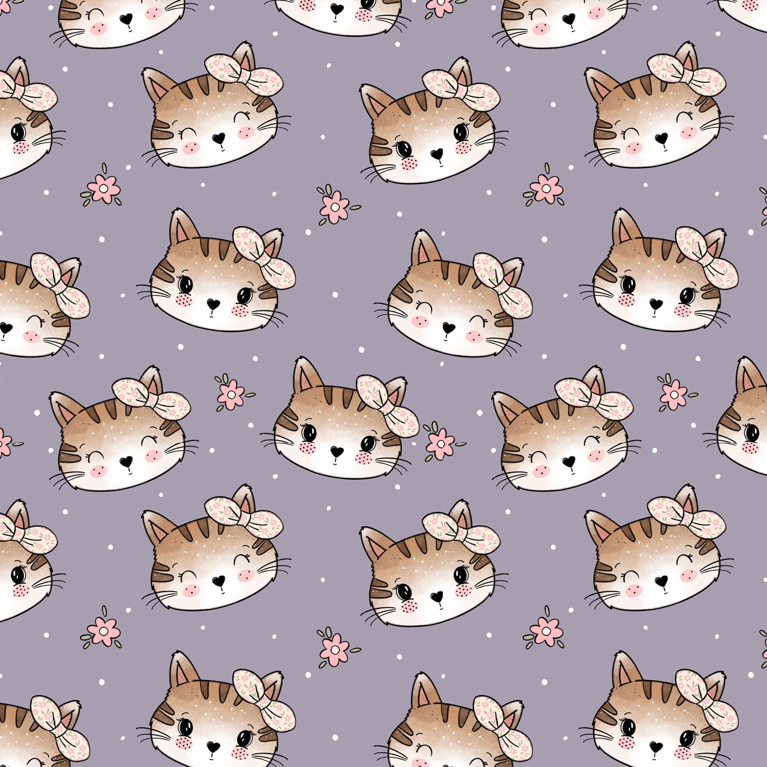 Kinderstoff Meterware mit süßen Katzen von Katzengold Design