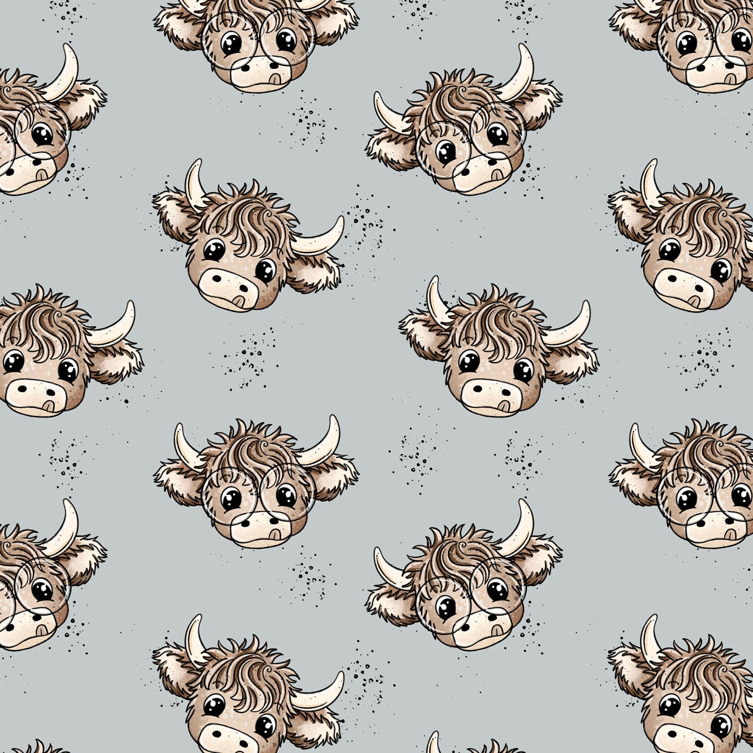 Kinderstoff süße Kuh mit Brille von Katzengold Design